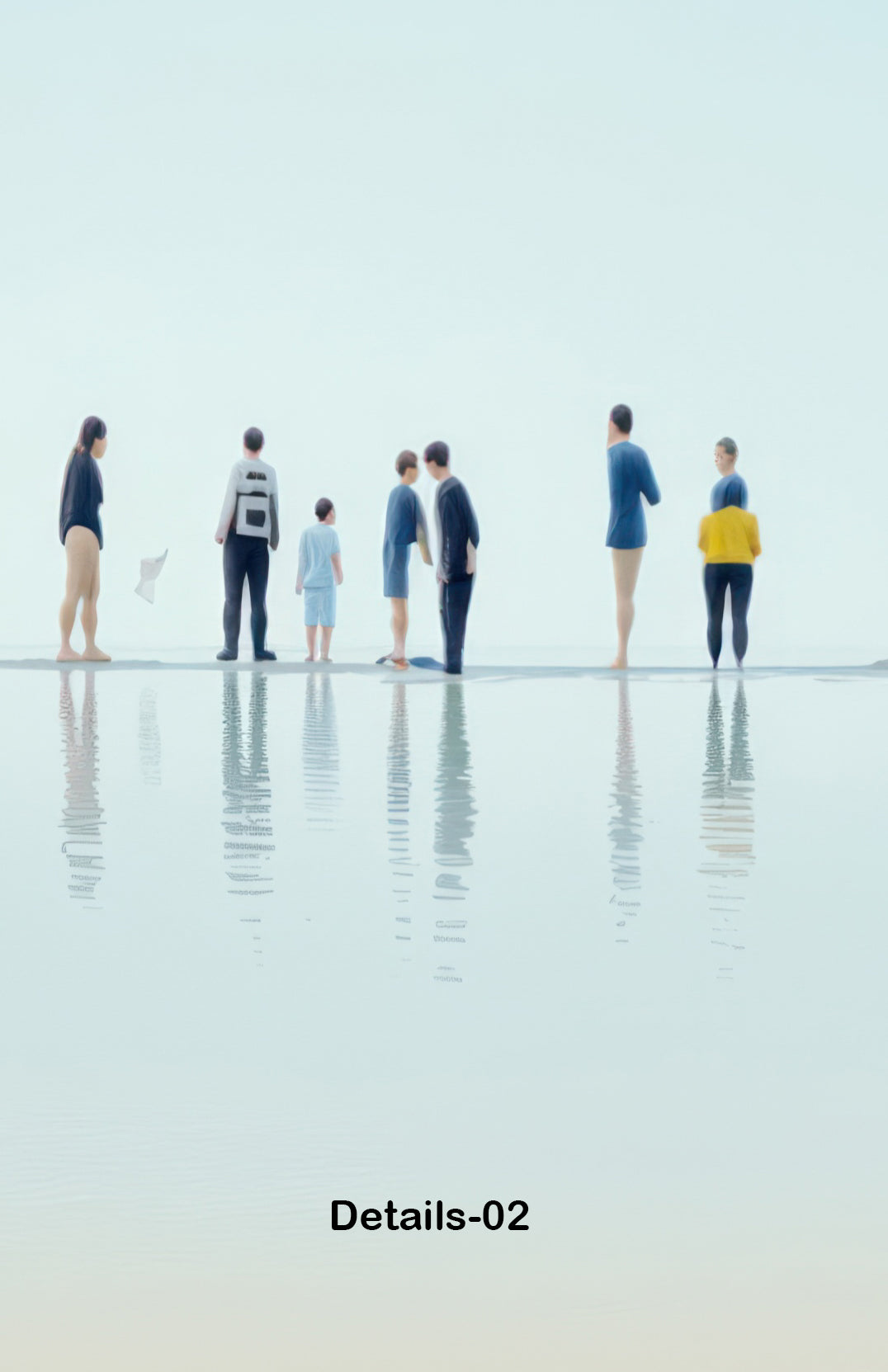 Gens sur la plage-01-21—Art mural, impression d'art, toile, impression acrylique, alu-dibond