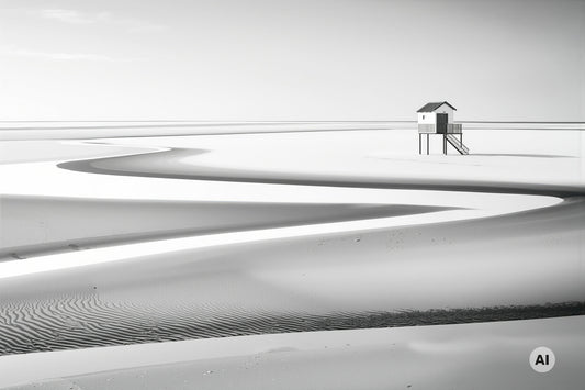 Stilt House in the Wadden Sea-01—Wall Art, Fine Art Print, Canvas, Acrylic Print