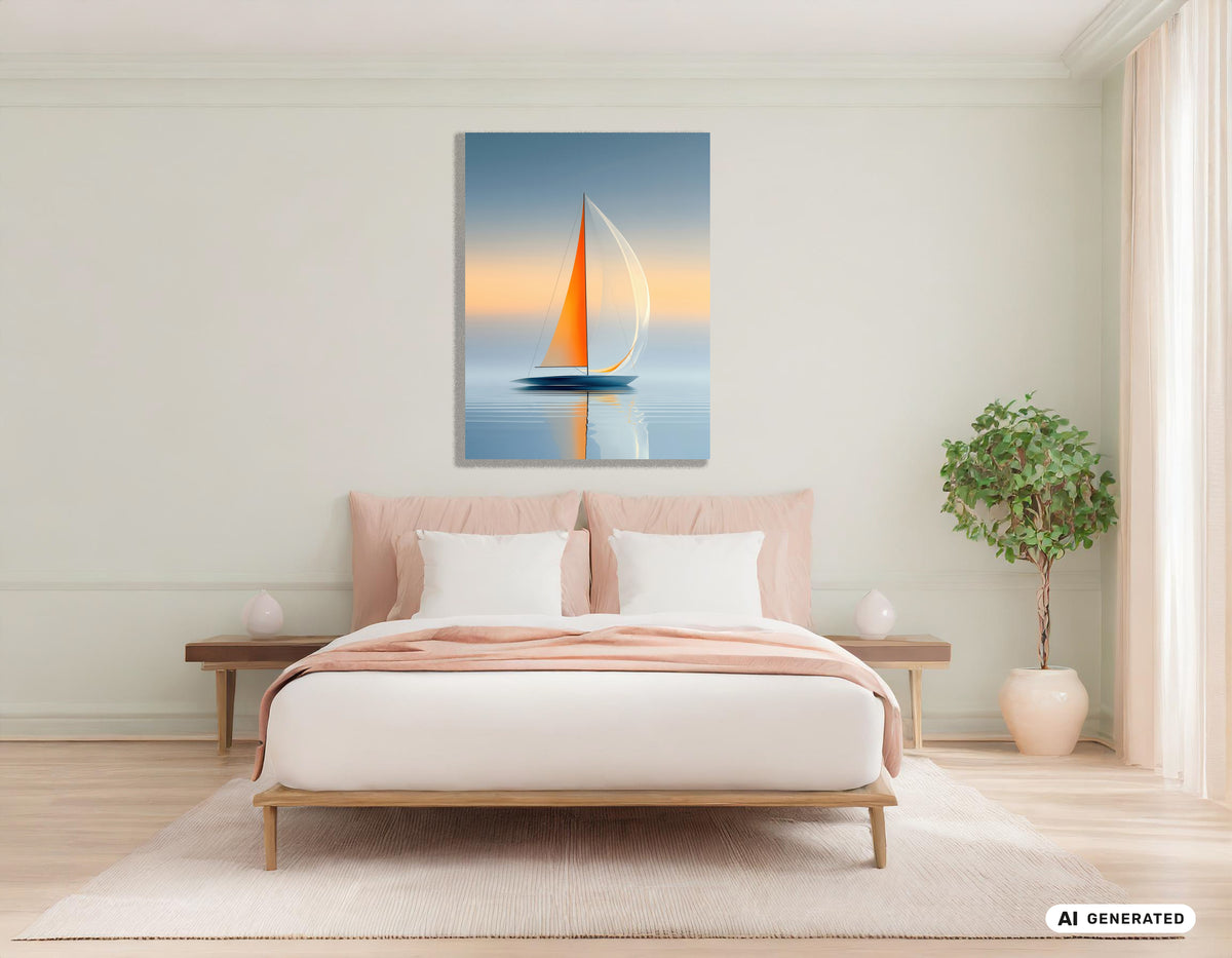 Ein Segel, ein Horizont—Wandkunst, Fine Art Print, Leinwand, Acryldruck