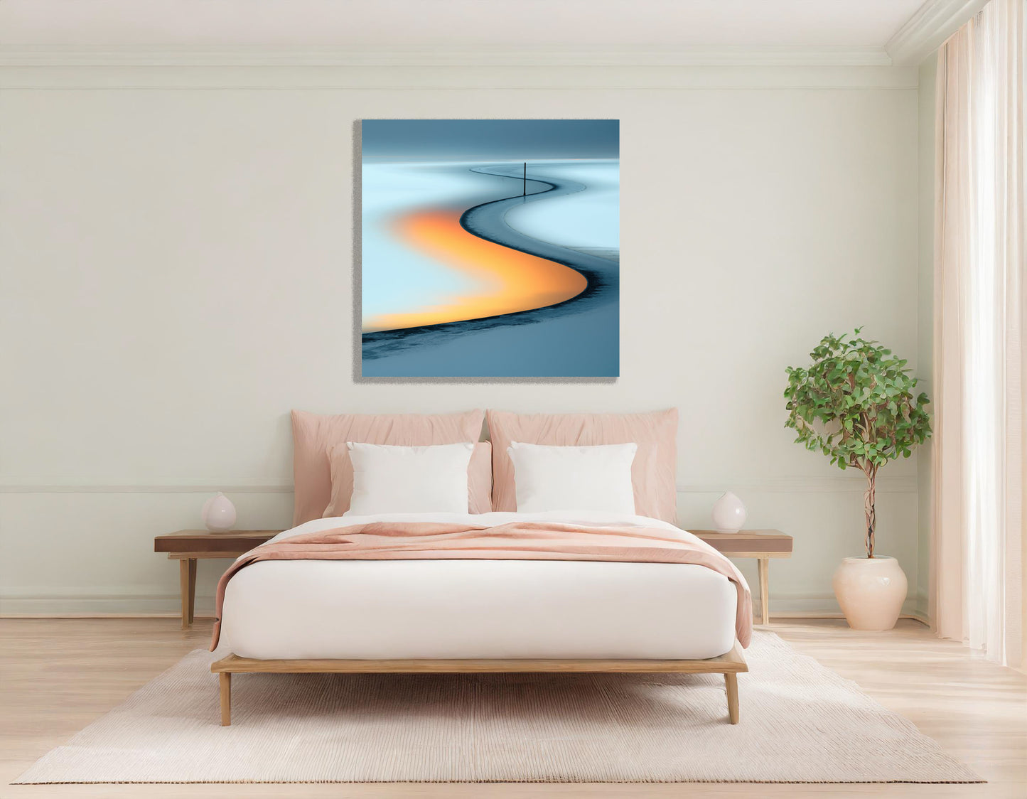 Goldener Priel—Wandkunst, Fine Art Print, Leinwand, Acryldruck, Alu-Dibond