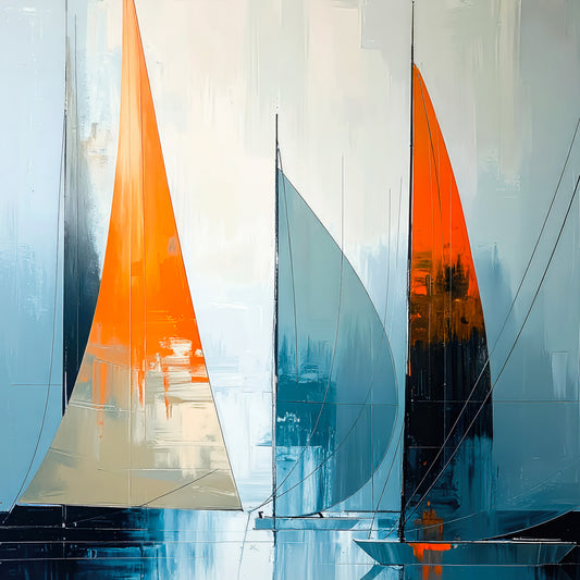 Segelboot-Kunst - Abstraktion in Bewegung—Wandkunst, Fine Art Print, Leinwand, Acryldruck, Alu-Dibond