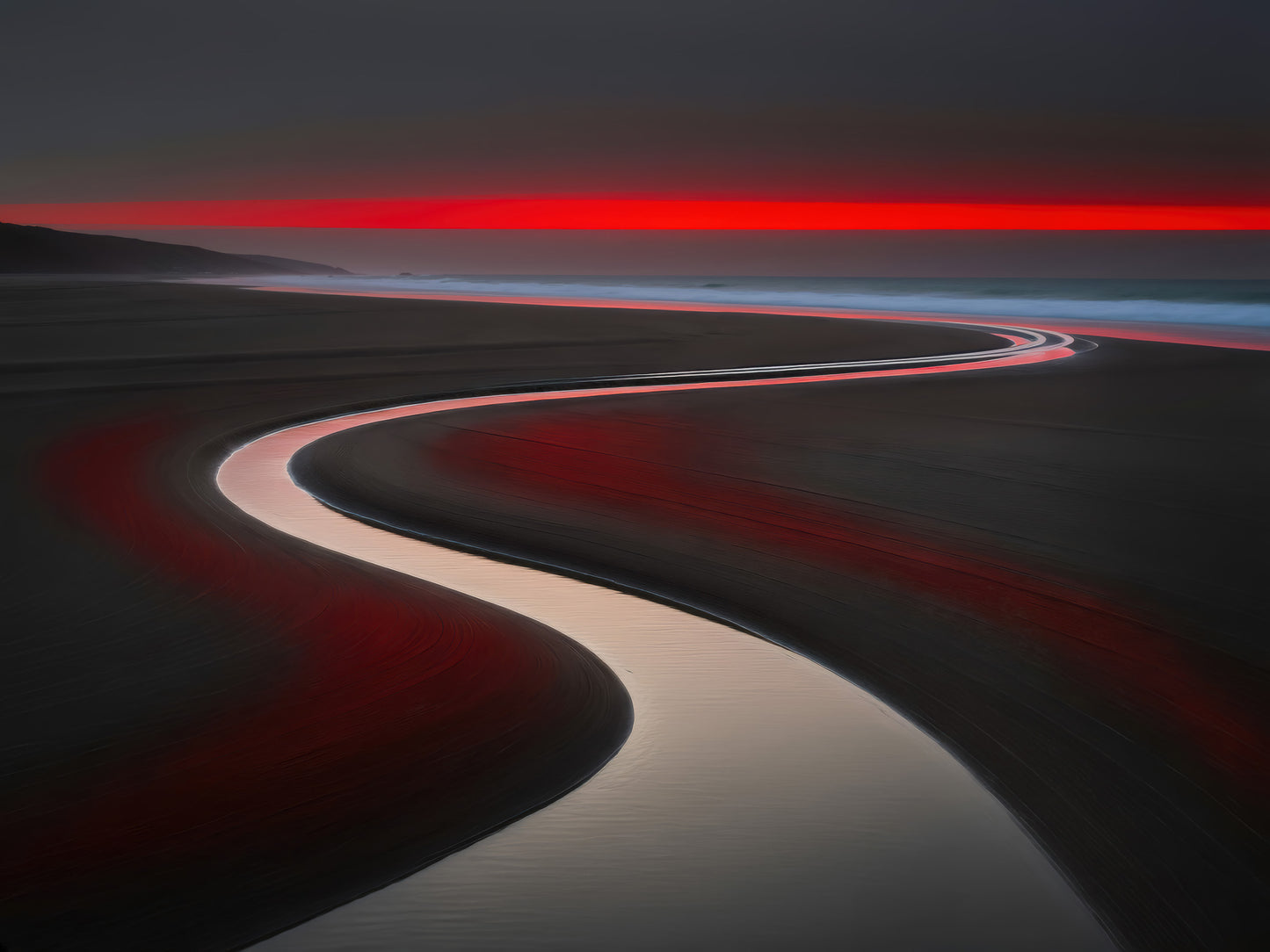 Wadden Sea - the Line of Light—Wall Art, Fine Art Print, Canvas, Acrylic Print, Aluminum Dibond