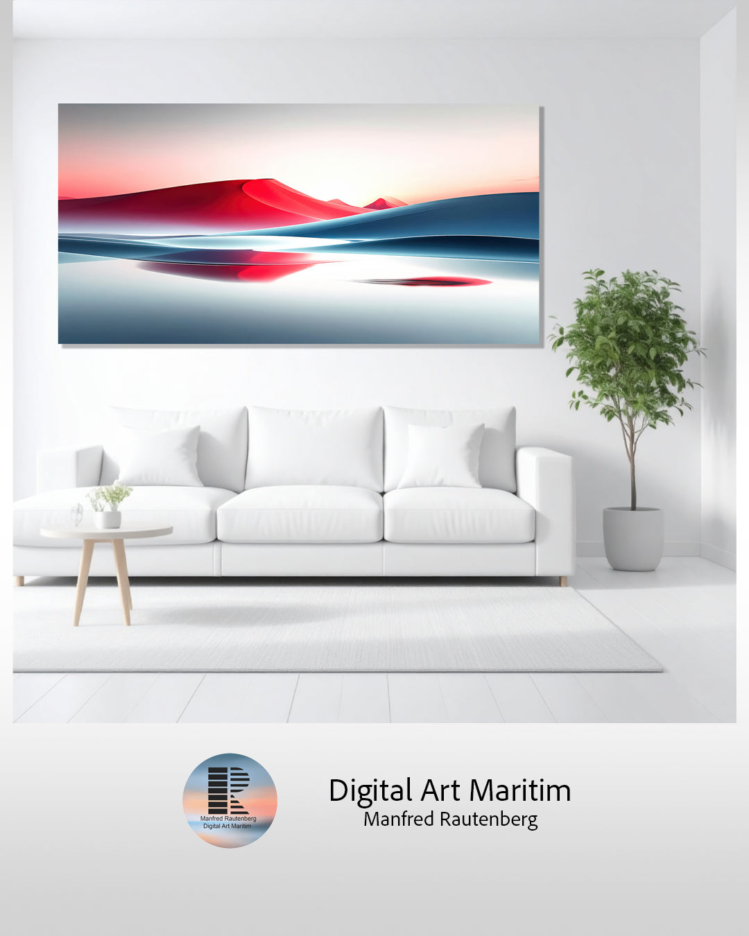 Wandbild 'Die Stille der Duenen' – Abstrakte Kunst im Panorama-Format