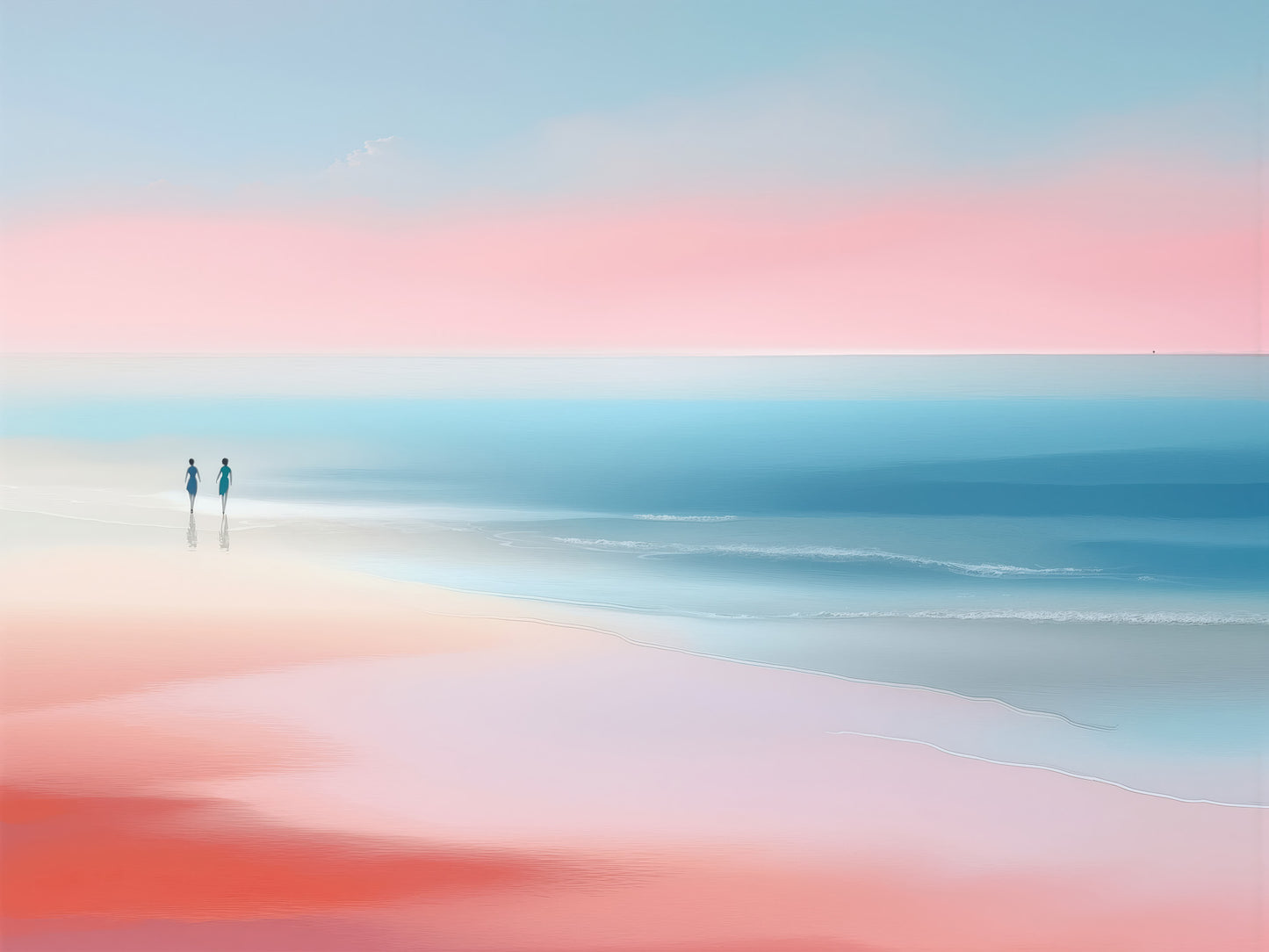 Two Women by the Sea—Wall Art, Fine Art Print, Canvas, Acrylic Print, Aluminum Dibond