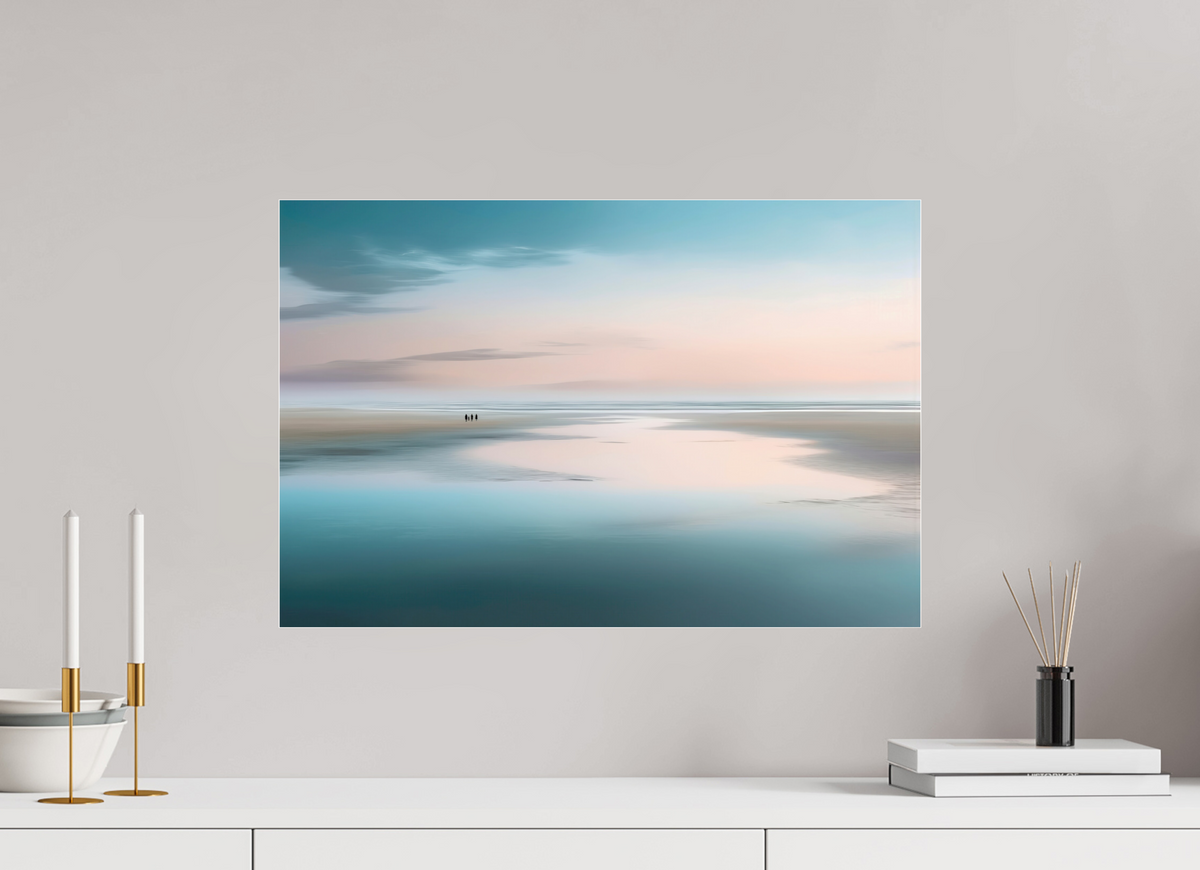 60 x 40 cm, Acrylglas glänzend standard Menschen im Wattenmeer-01—Wandkunst, Fine Art Print, Leinwand, Acryldruck, Alu-Dibond