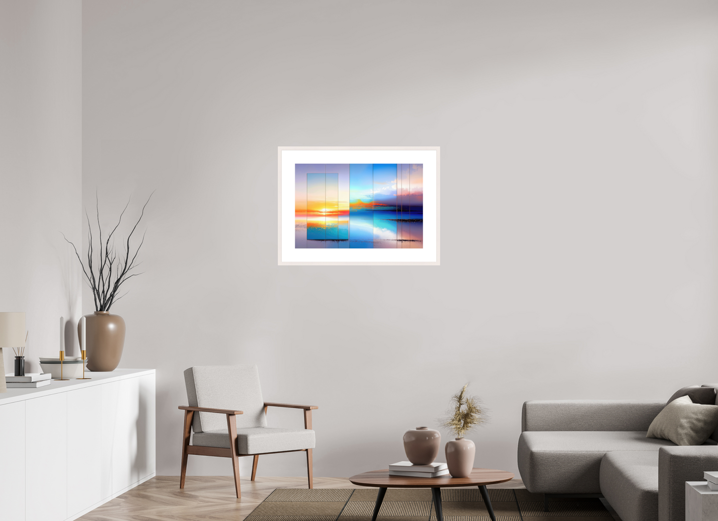 75 x 50 cm, Fine Art Print gerahmt Fenster zum Meer-01
