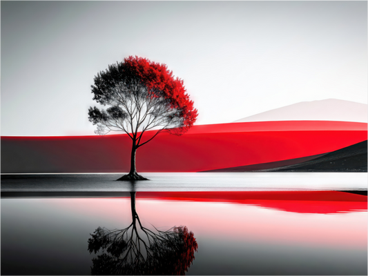 Main image Baum am Ufer surreal-01—Wandkunst, Fine Art Print, Leinwand, Acryldruck, Alu-Dibond