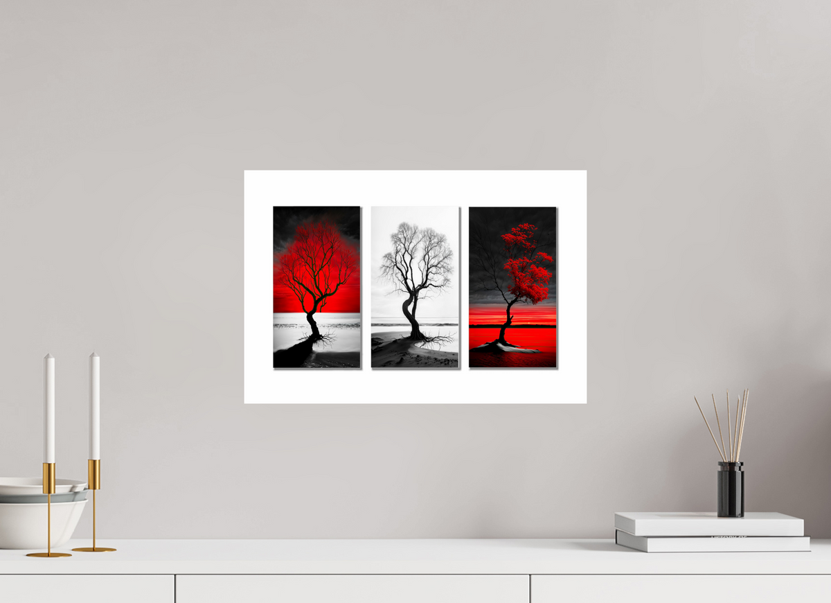 45 x 30 cm, Fine Art Print Hahnemühle Baryta Triptychon Bäume am Ufer-03