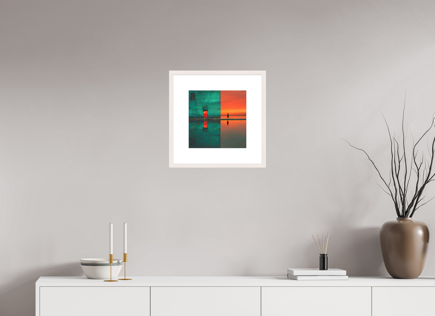 30 x 30 cm, Fine Art Print gerahmt Schwelle zum Meer