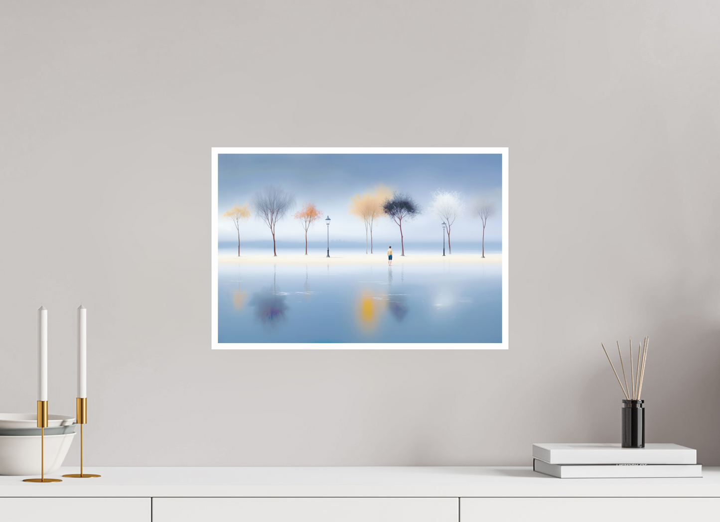45 x 30 cm, Fine Art Print Hahnemühle Baryta Stilles Ufer, ferne Gedanken—Wandkunst, Fine Art Print, Leinwand, Acryldruck, Alu-Dibond