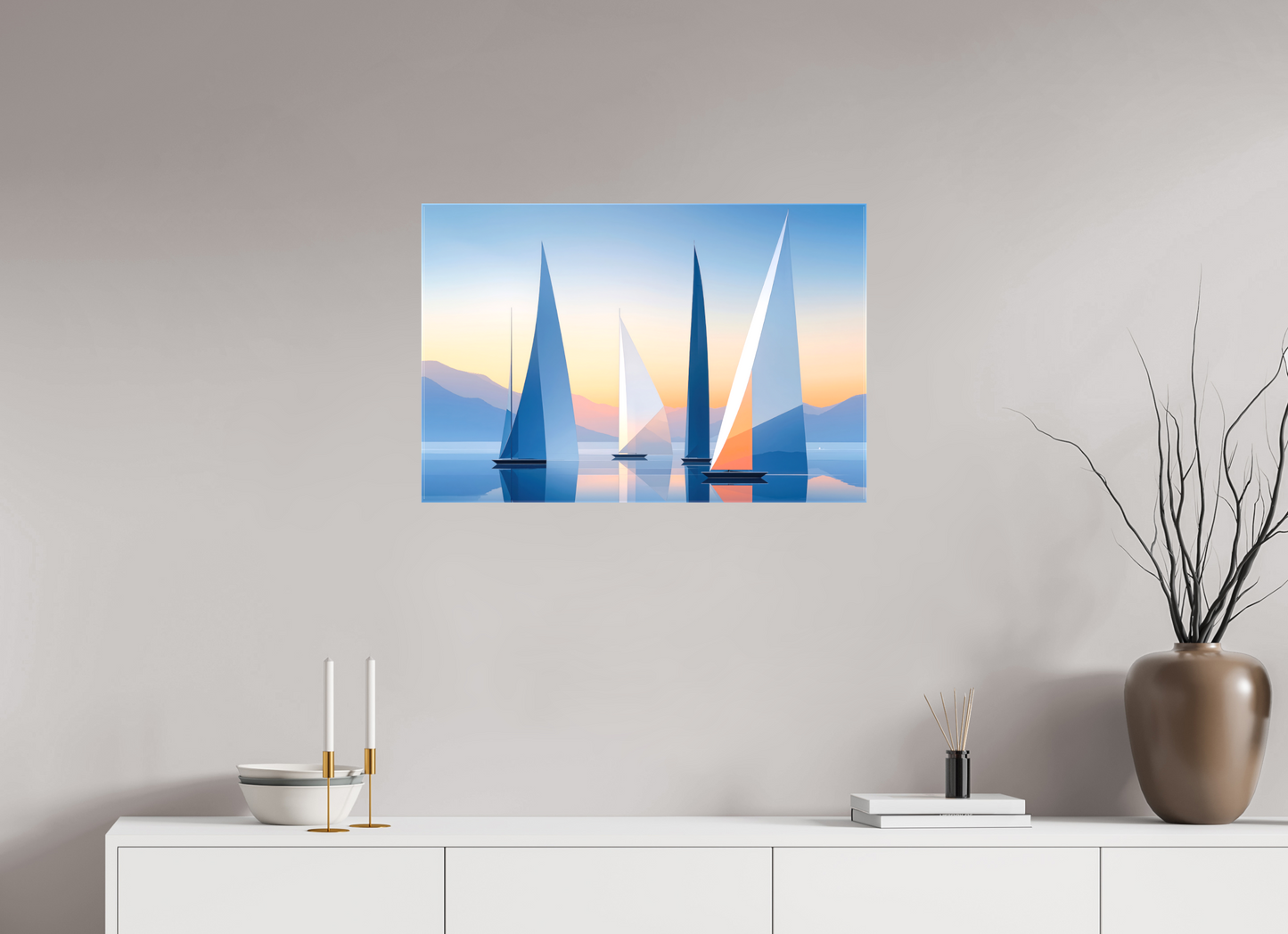 75 x 50 cm, Leinwand glänzend Segel der Stille