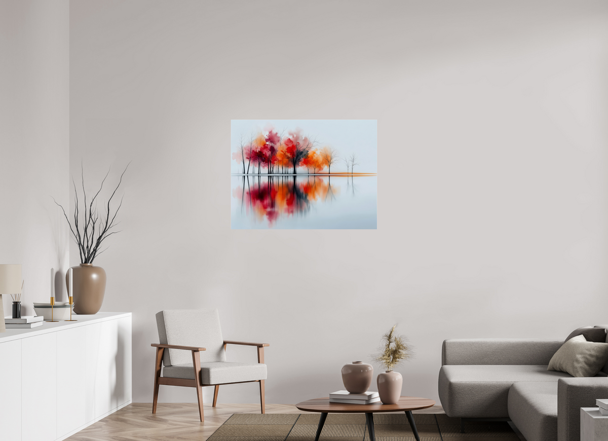 100 x 75 cm, Acrylglas glänzend standard Uferträume – Sinfonie in Zinnober