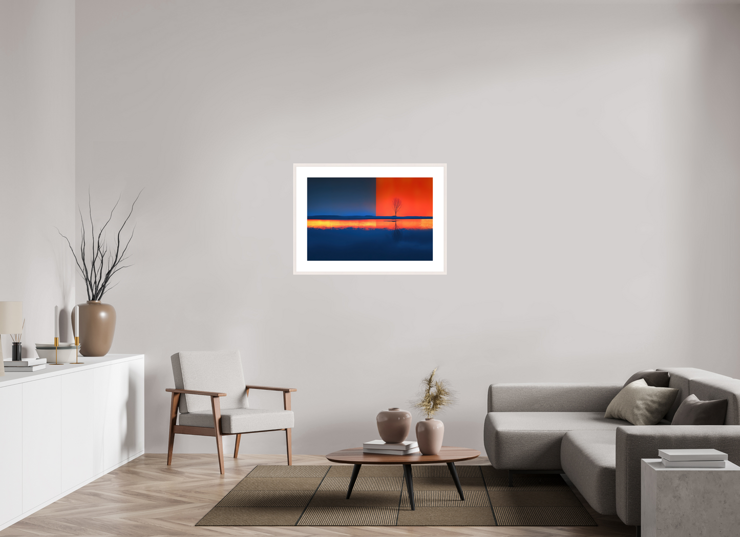90 x 60 cm, Fine Art Print gerahmt Grenze des Lichts