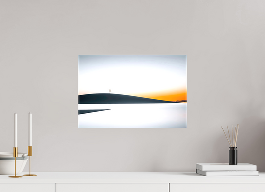 45 x 30 cm, Leinwand glänzend Einsamer Baum im Abendlicht—Wandkunst, Fine Art Print, Leinwand, Acryldruck, Alu-Dibond