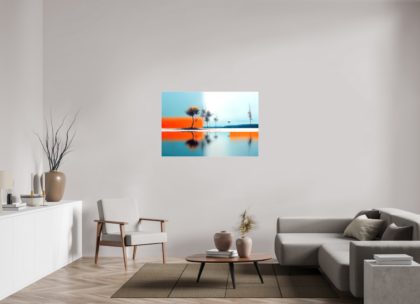 120 x 80 cm, Leinwand glänzend Horizont der Gegensätze—Wandkunst, Fine Art Print, Leinwand, Acryldruck, Alu-Dibond