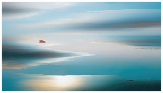 Main image Boot im Wattenmeer-06—Wandkunst, Fine Art Print, Leinwand, Acryldruck, Alu-Dibond