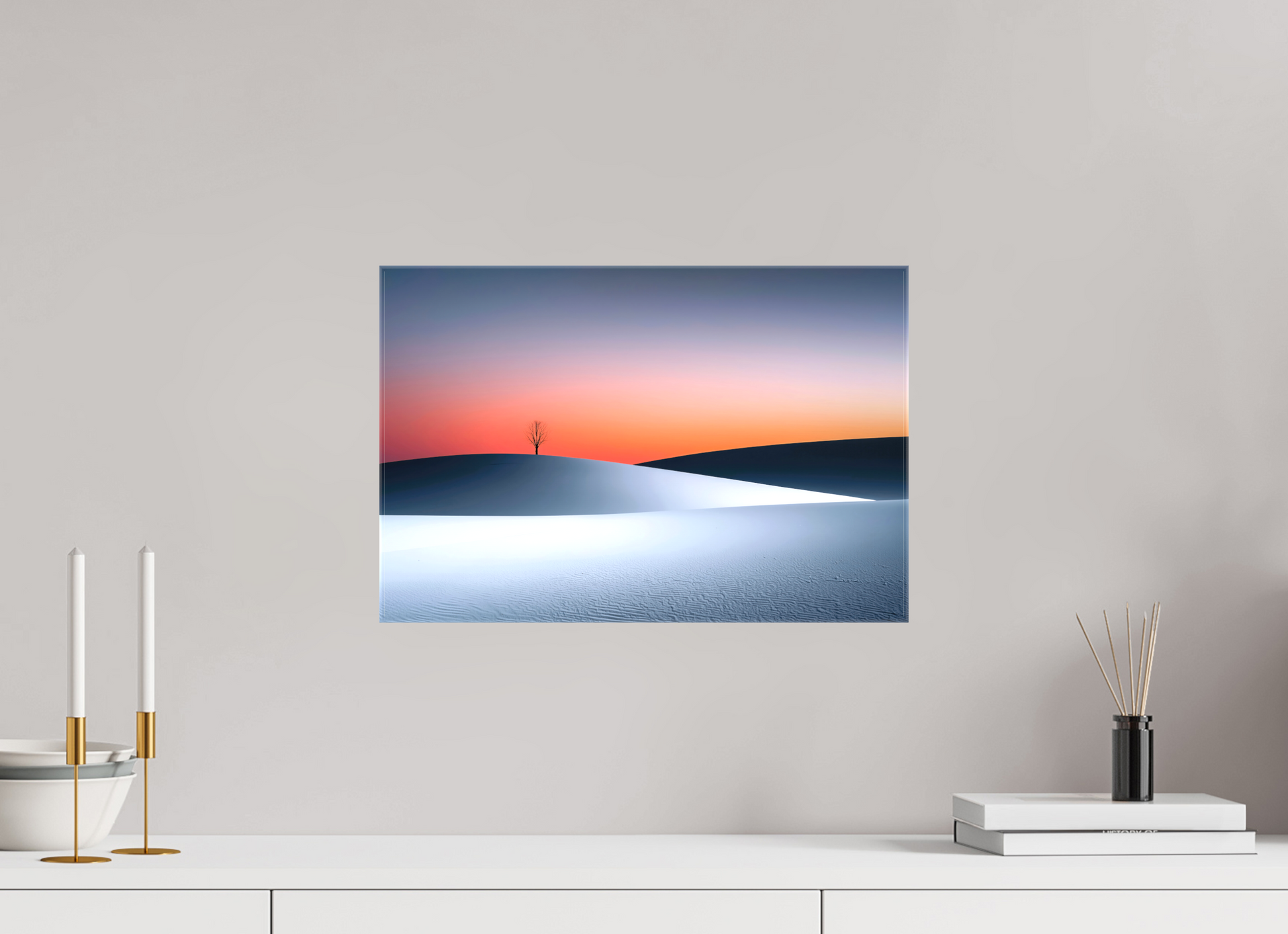 45 x 30 cm, Leinwand glänzend Kälte und Glut—Wandkunst, Fine Art Print, Leinwand, Acryldruck, Alu-Dibond