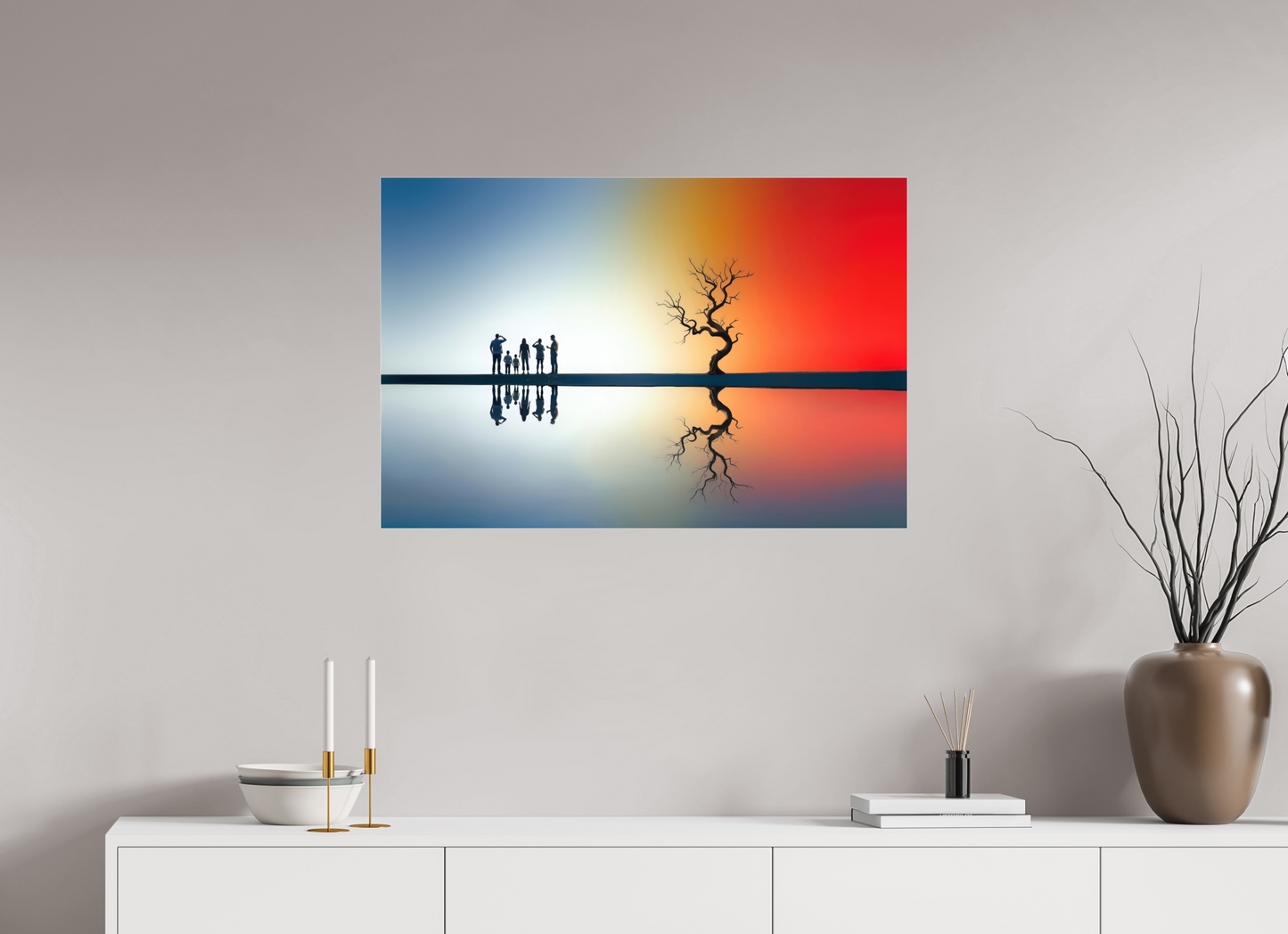 90 x 60 cm, Acrylglas glänzend standard Begegnung am stillen Meer—Wandkunst, Fine Art Print, Leinwand, Acryldruck, Alu-Dibond