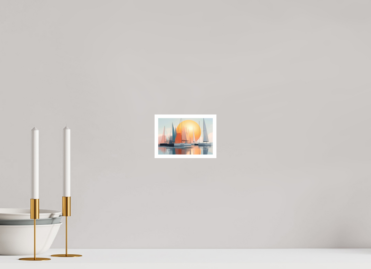 15 x 10 cm, Fine Art Print Hahnemühle Baryta Segelboot-Kunst - Zwischen Horizont und Geometrie-01