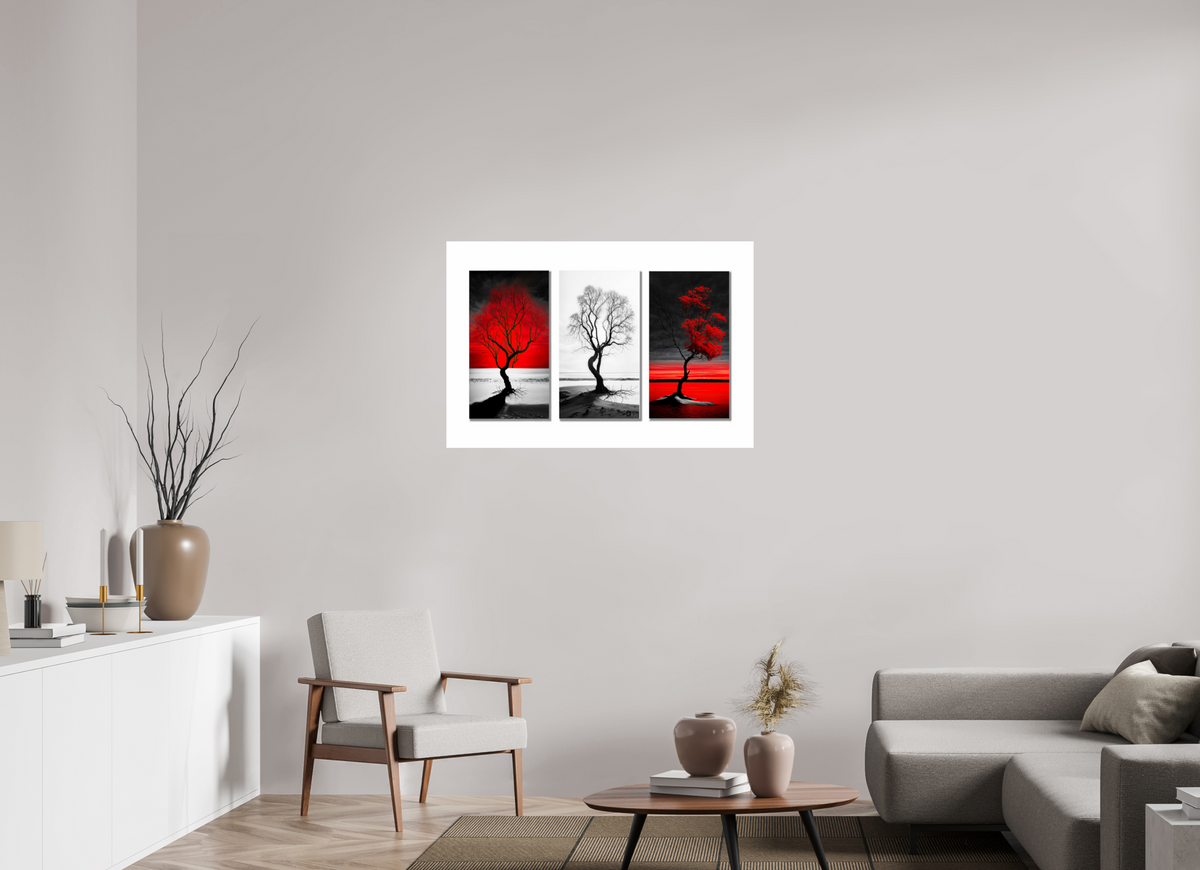 105 x 70 cm, Fine Art Print Hahnemühle Baryta Triptychon Bäume am Ufer-03