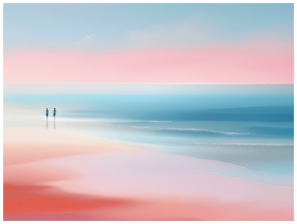 Main image Zwei Frauen am Meer—Wandkunst, Fine Art Print, Leinwand, Acryldruck, Alu-Dibond
