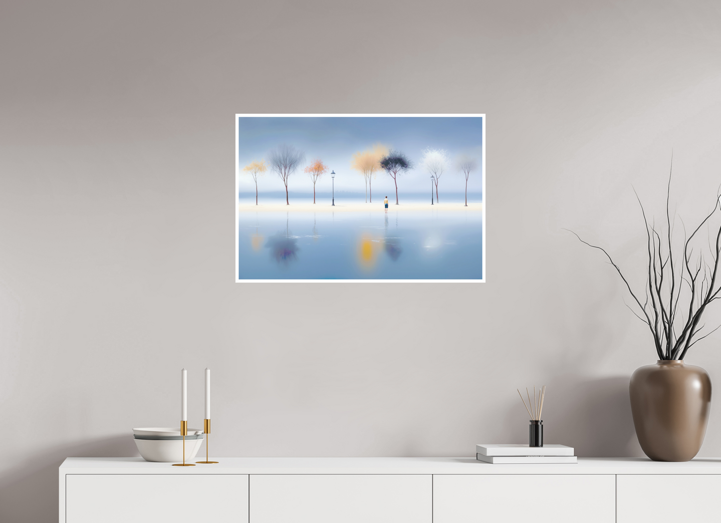75 x 50 cm, Fine Art Print Hahnemühle Baryta Stilles Ufer, ferne Gedanken—Wandkunst, Fine Art Print, Leinwand, Acryldruck, Alu-Dibond