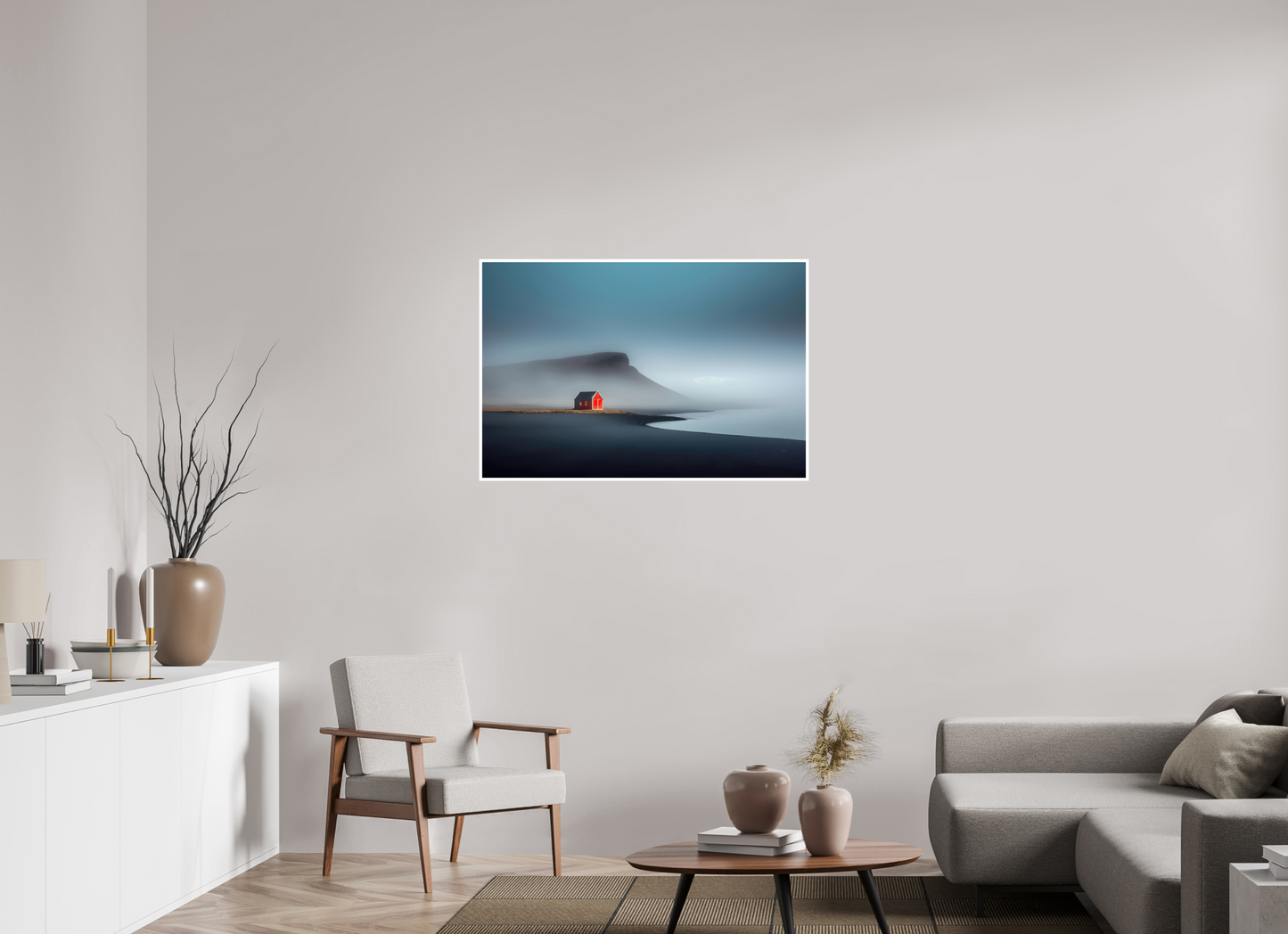 105 x 70 cm, Fine Art Print Hahnemühle Baryta Haus am Meer-01—Wandkunst, Fine Art Print, Leinwand, Acryldruck, Alu-Dibond