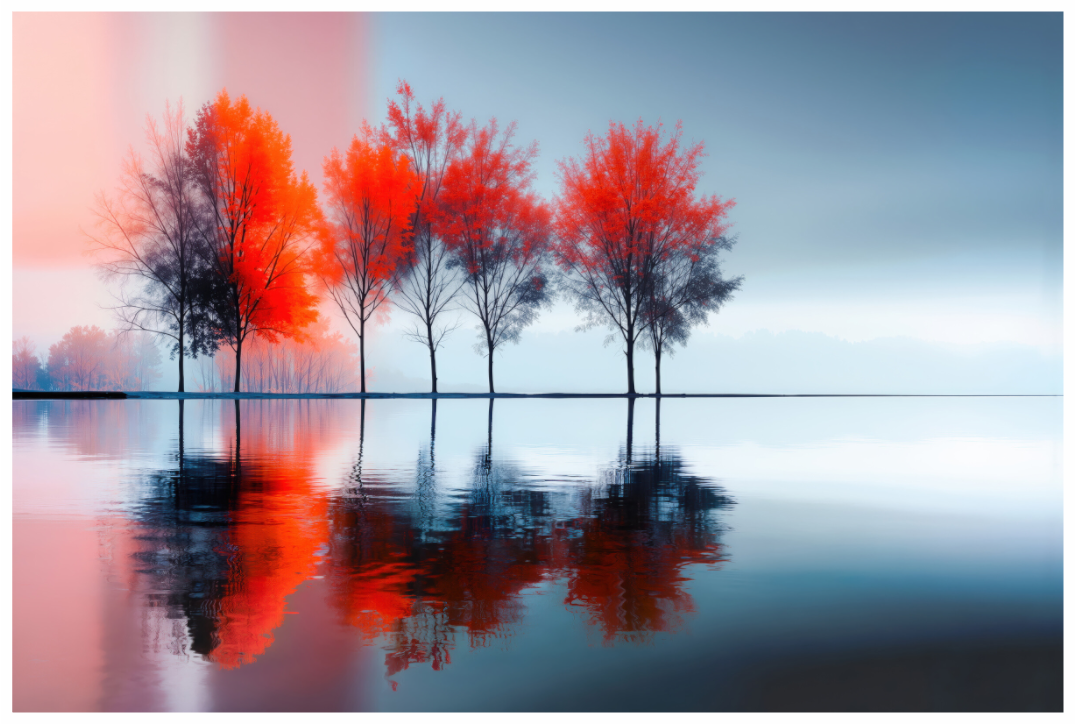Main image Stille in Rot—Wandkunst, Fine Art Print, Leinwand, Acryldruck, Alu-Dibond