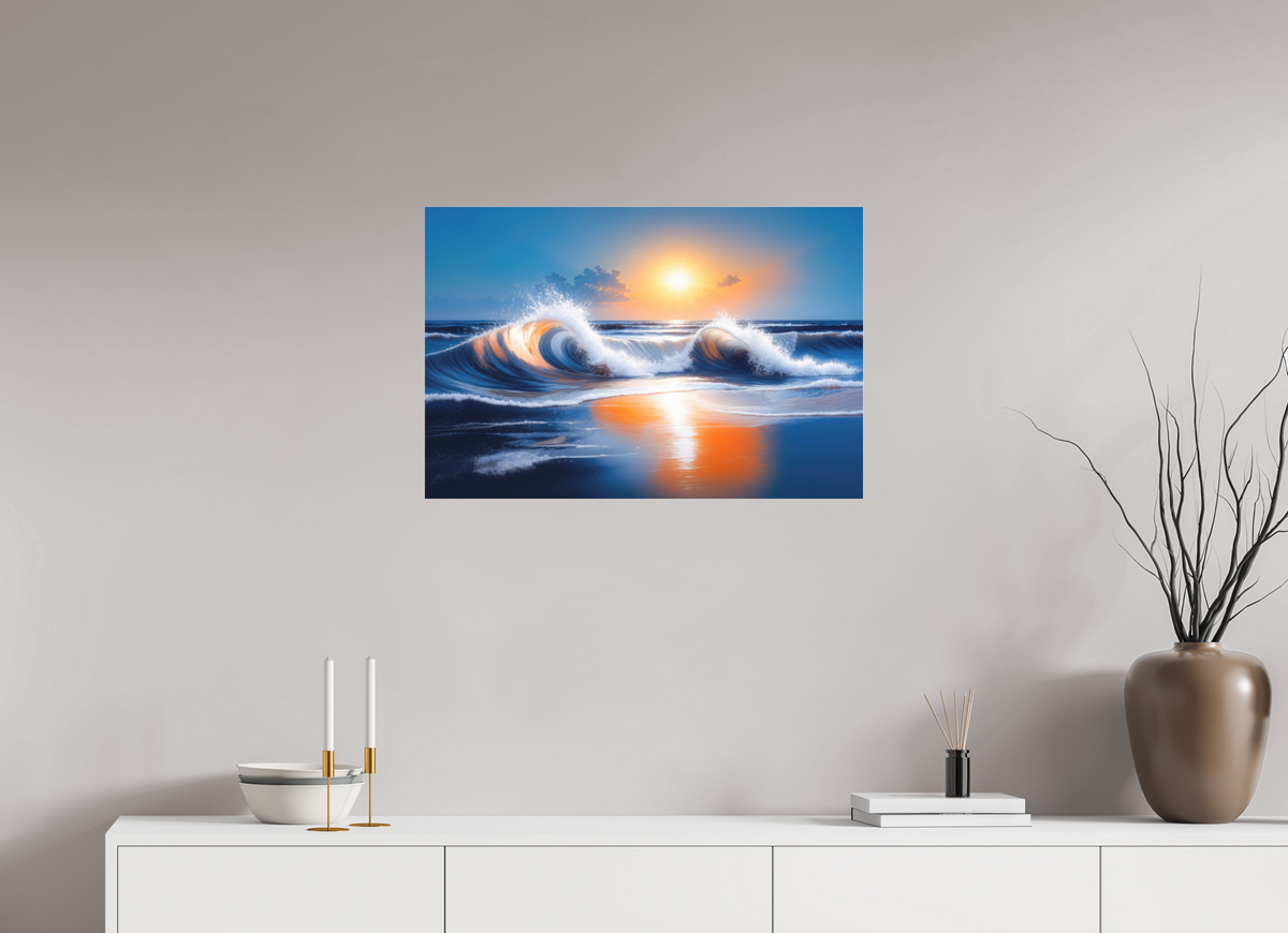 75 x 50 cm, Fine Art Pigmentdruck hinter Acrylglas Brandung im Licht—Wandkunst, Fine Art Print, Leinwand, Acryldruck, Alu-Dibond