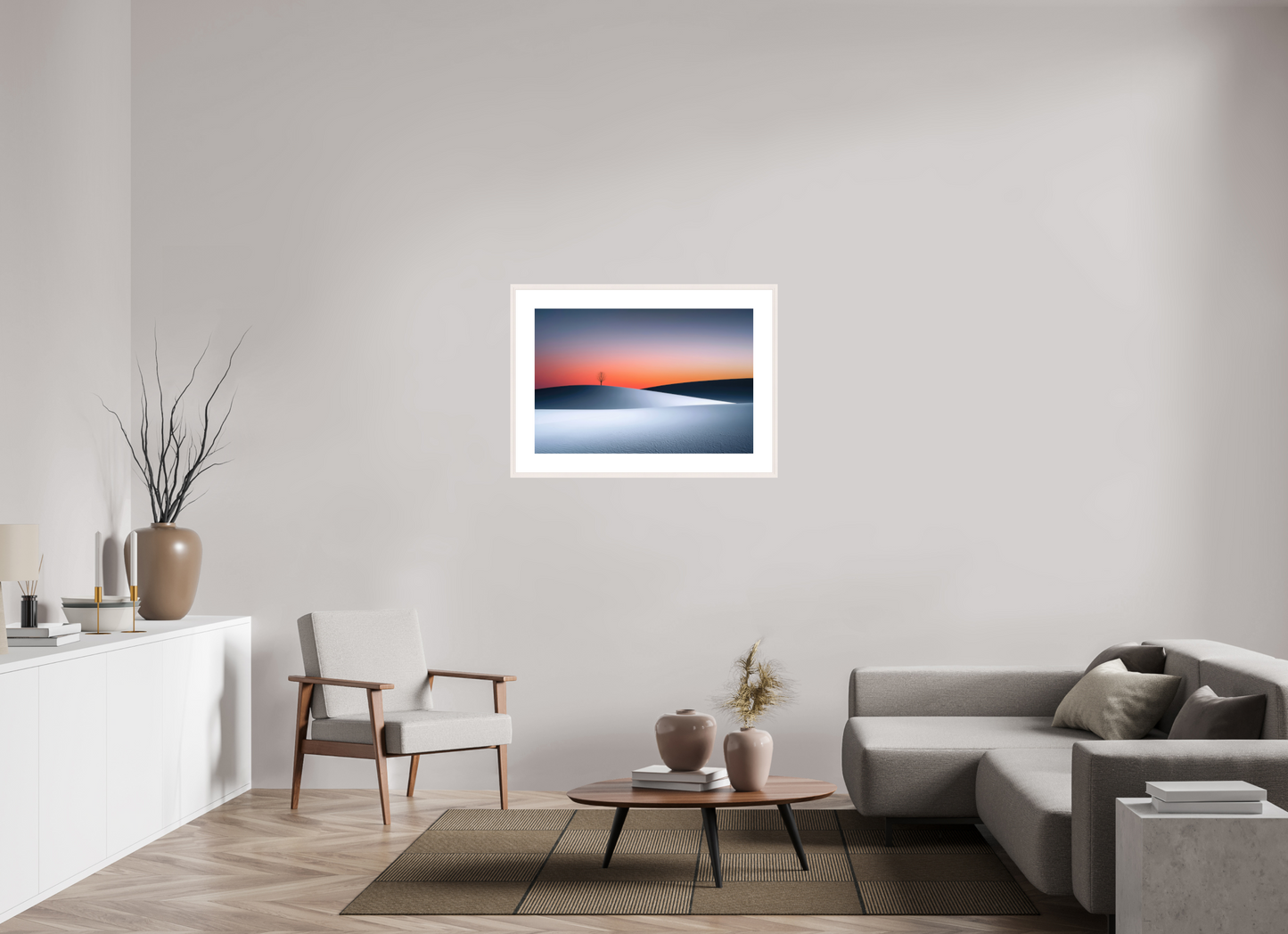 90 x 60 cm, Fine Art Print gerahmt Kälte und Glut