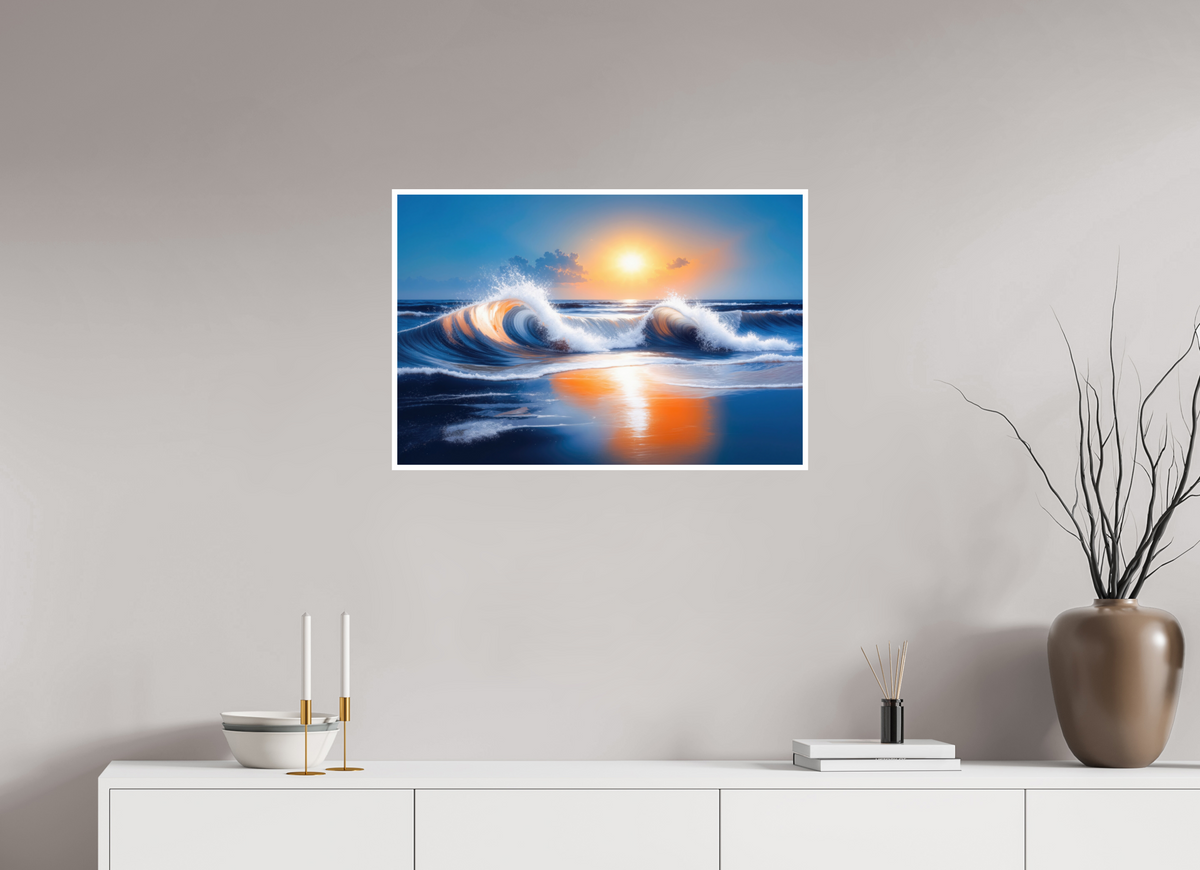 75 x 50 cm, Fine Art Print Hahnemühle Baryta Brandung im Licht—Wandkunst, Fine Art Print, Leinwand, Acryldruck, Alu-Dibond