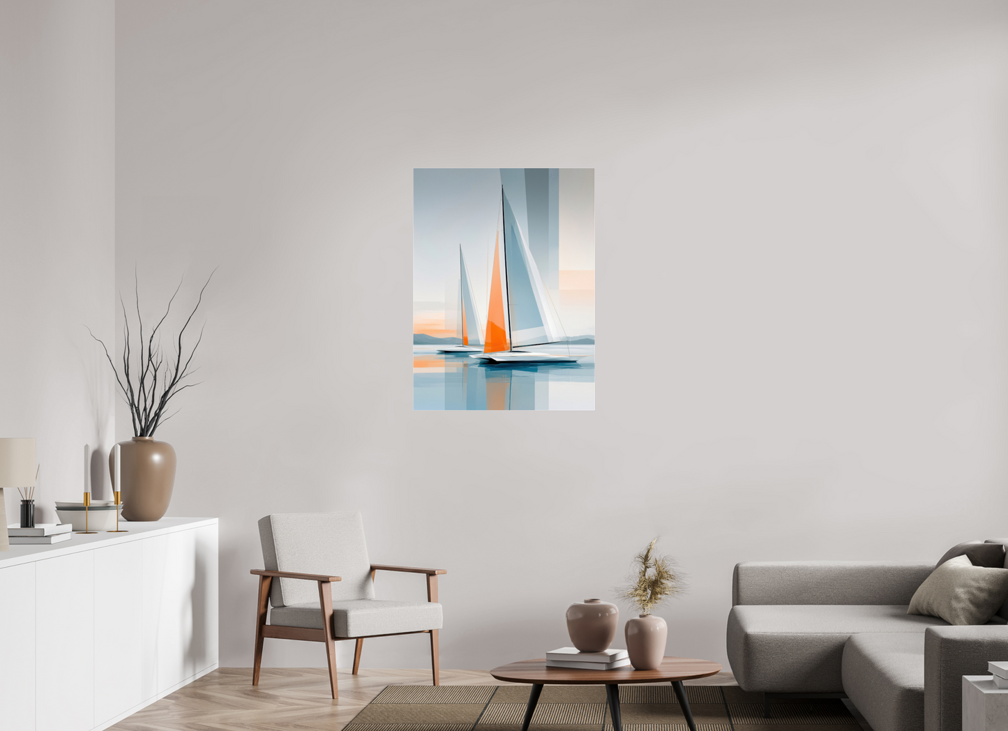 75 x 100 cm, Acrylglas glänzend standard Orange im Blau