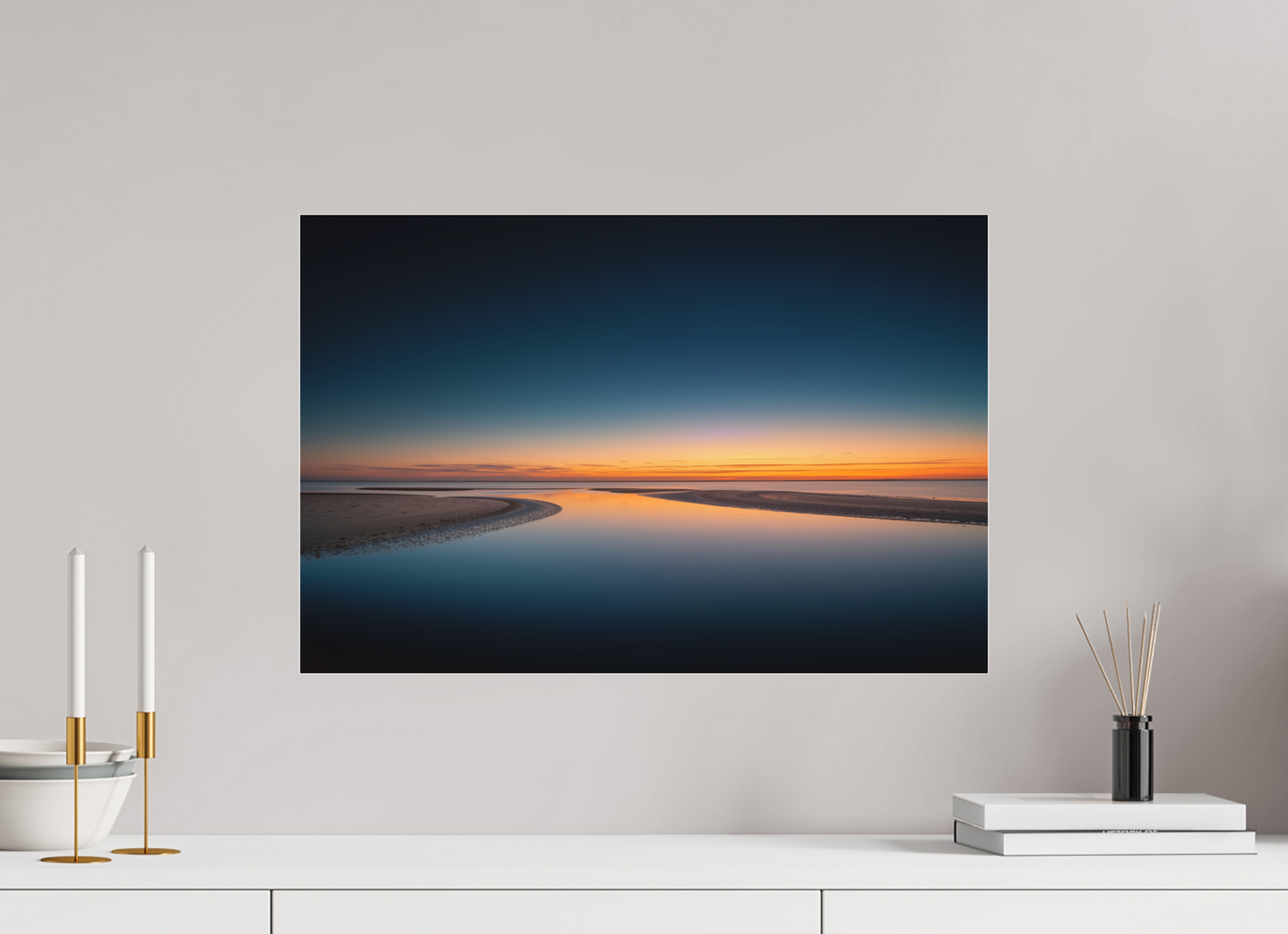 60 x 40 cm, Fine Art Pigmentdruck hinter Acrylglas Stille über dem Watt-02