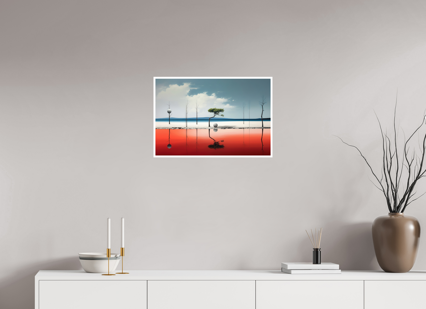 60 x 40 cm, Fine Art Print Hahnemühle Baryta Balance am Rand des Wassers—Wandkunst, Fine Art Print, Leinwand, Acryldruck, Alu-Dibond