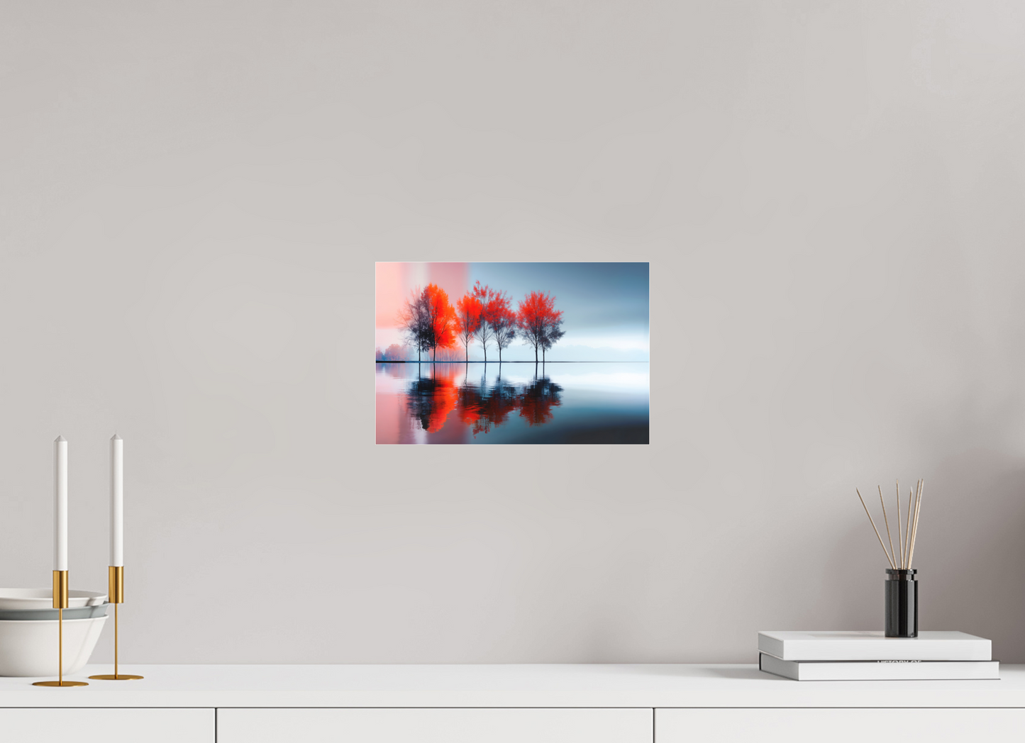 30 x 20 cm, Fine Art Pigmentdruck hinter Acrylglas Stille in Rot
