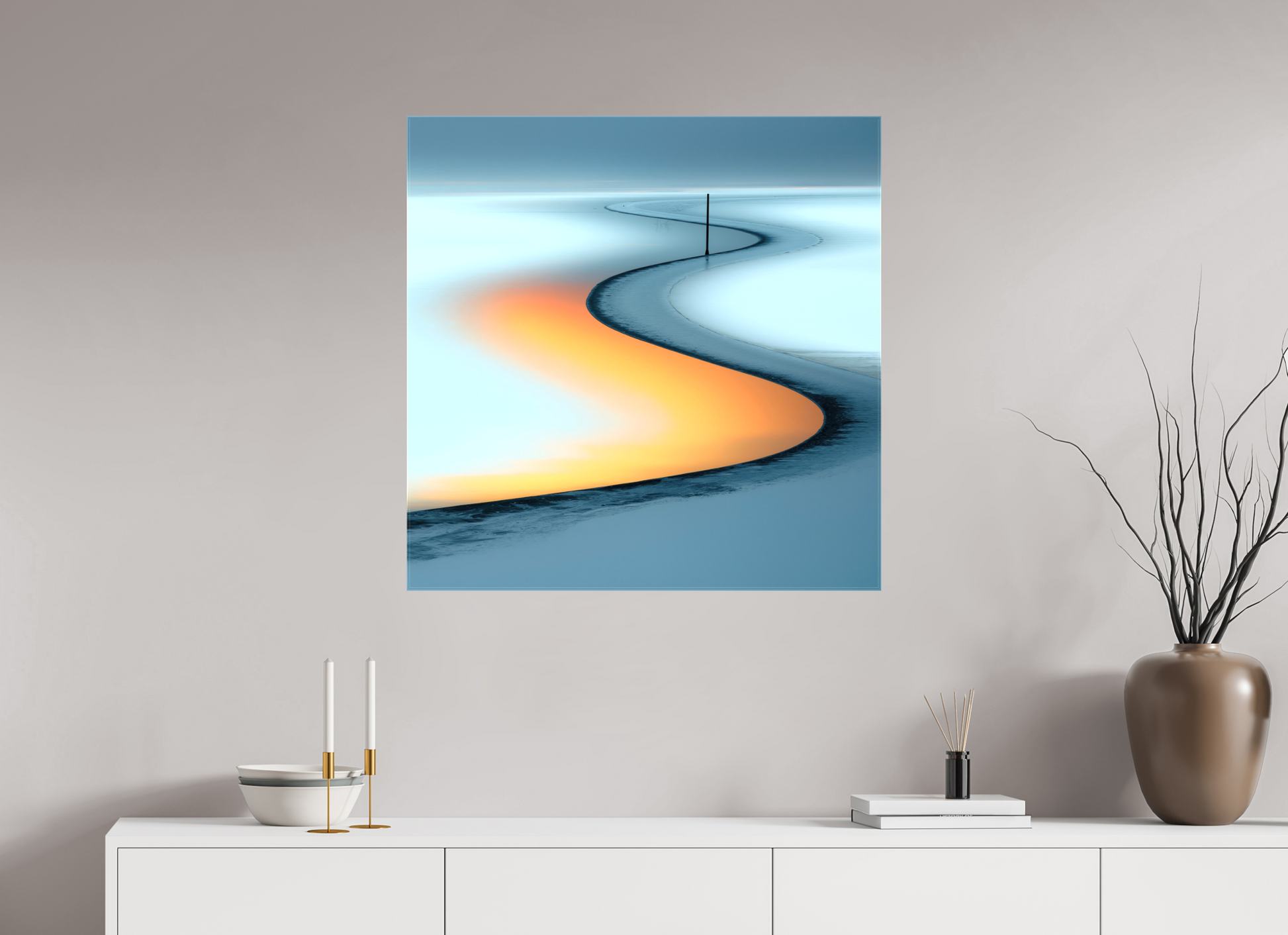 80 x 80 cm, Leinwand glänzend Goldener Priel