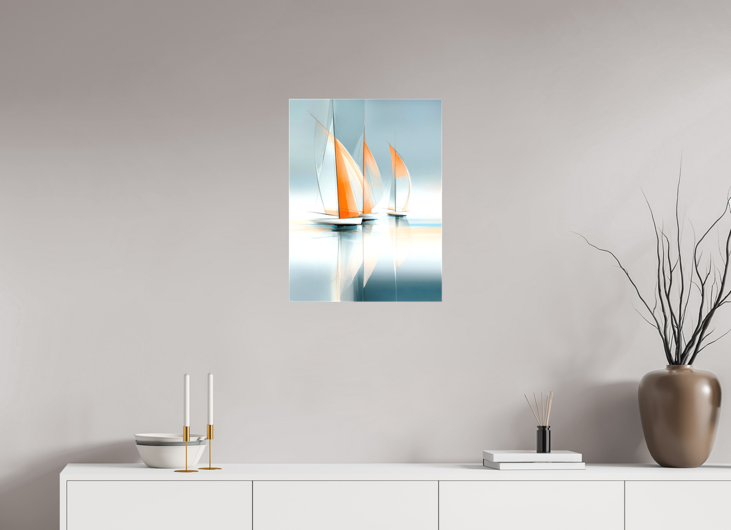 45 x 60 cm, Leinwand glänzend Linien im Wind