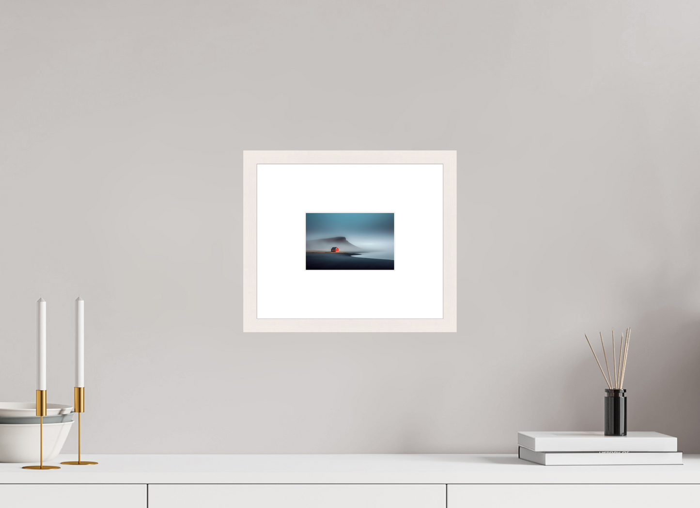 15 x 10 cm, Fine Art Print gerahmt Haus am Meer-01