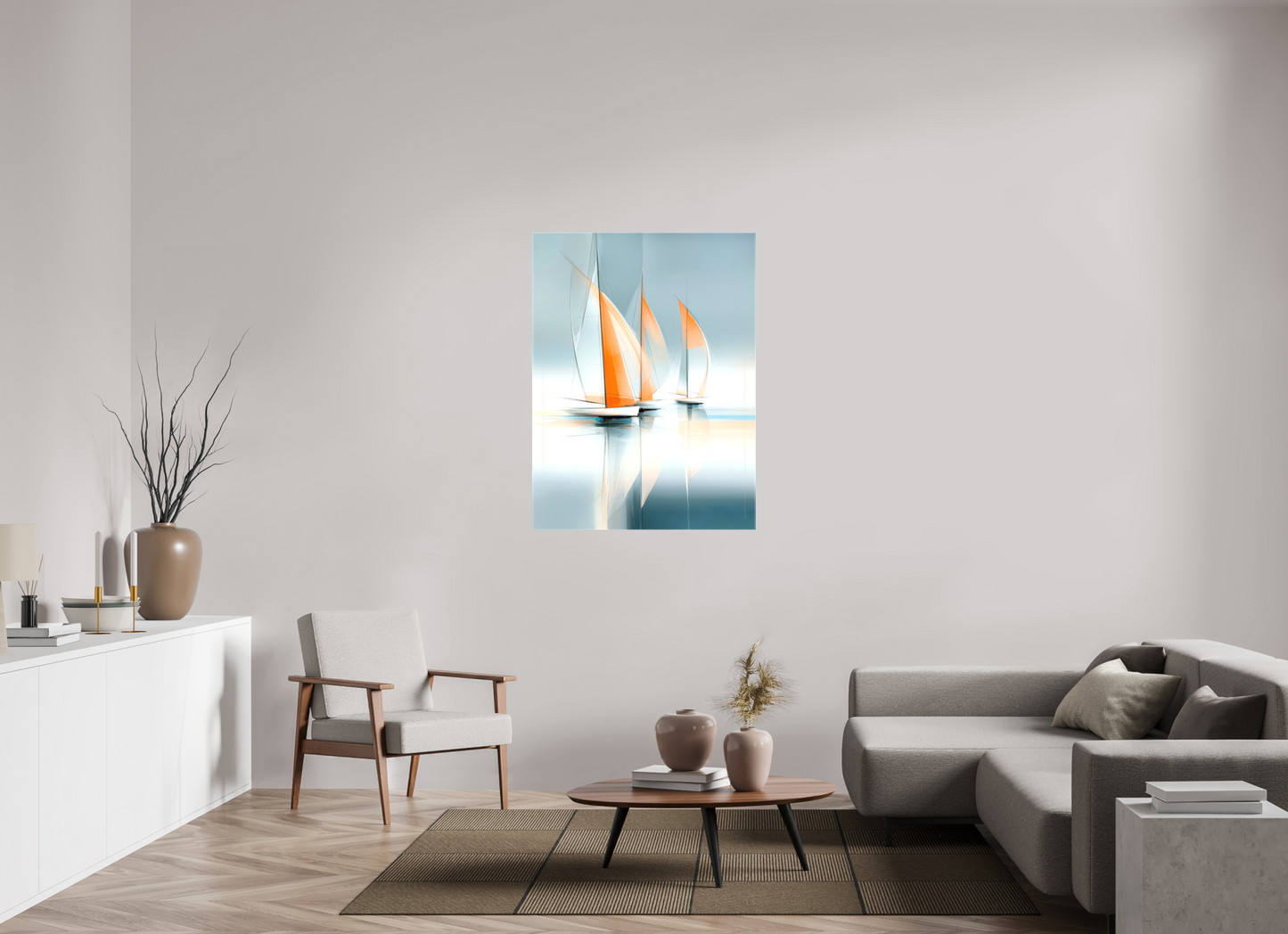 90 x 120 cm, Leinwand glänzend Linien im Wind