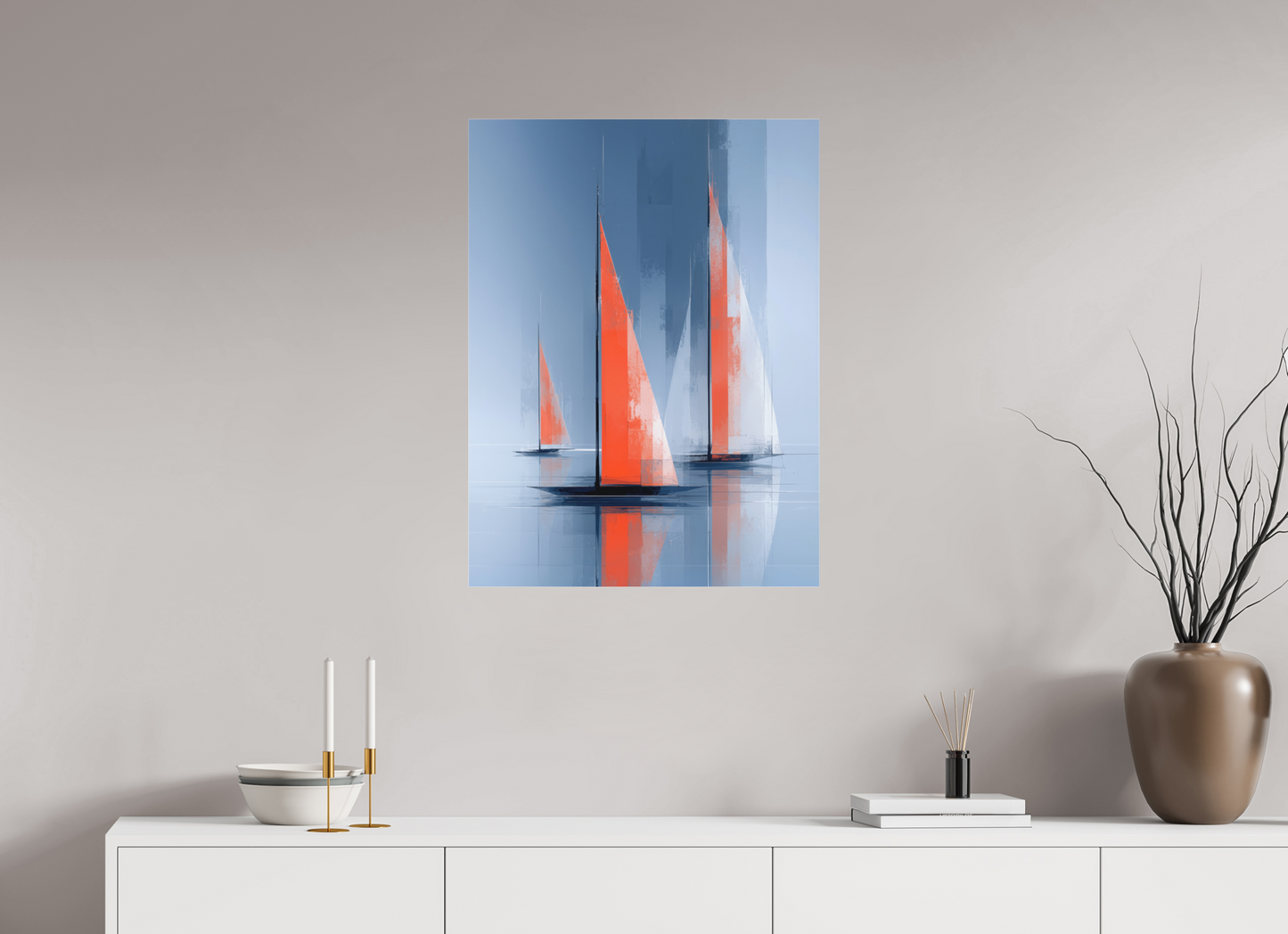 60 x 80 cm, Fine Art Pigmentdruck hinter Acrylglas Orange Zeichen