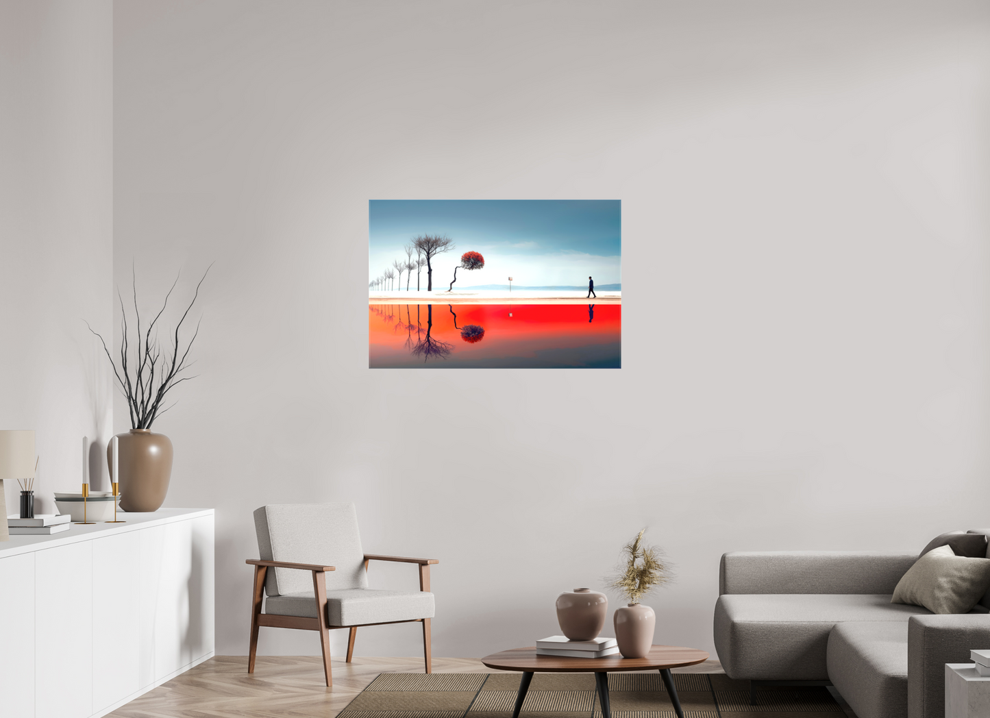 105 x 70 cm, Leinwand glänzend Der Weg durch den Traumraum—Wandkunst, Fine Art Print, Leinwand, Acryldruck, Alu-Dibond