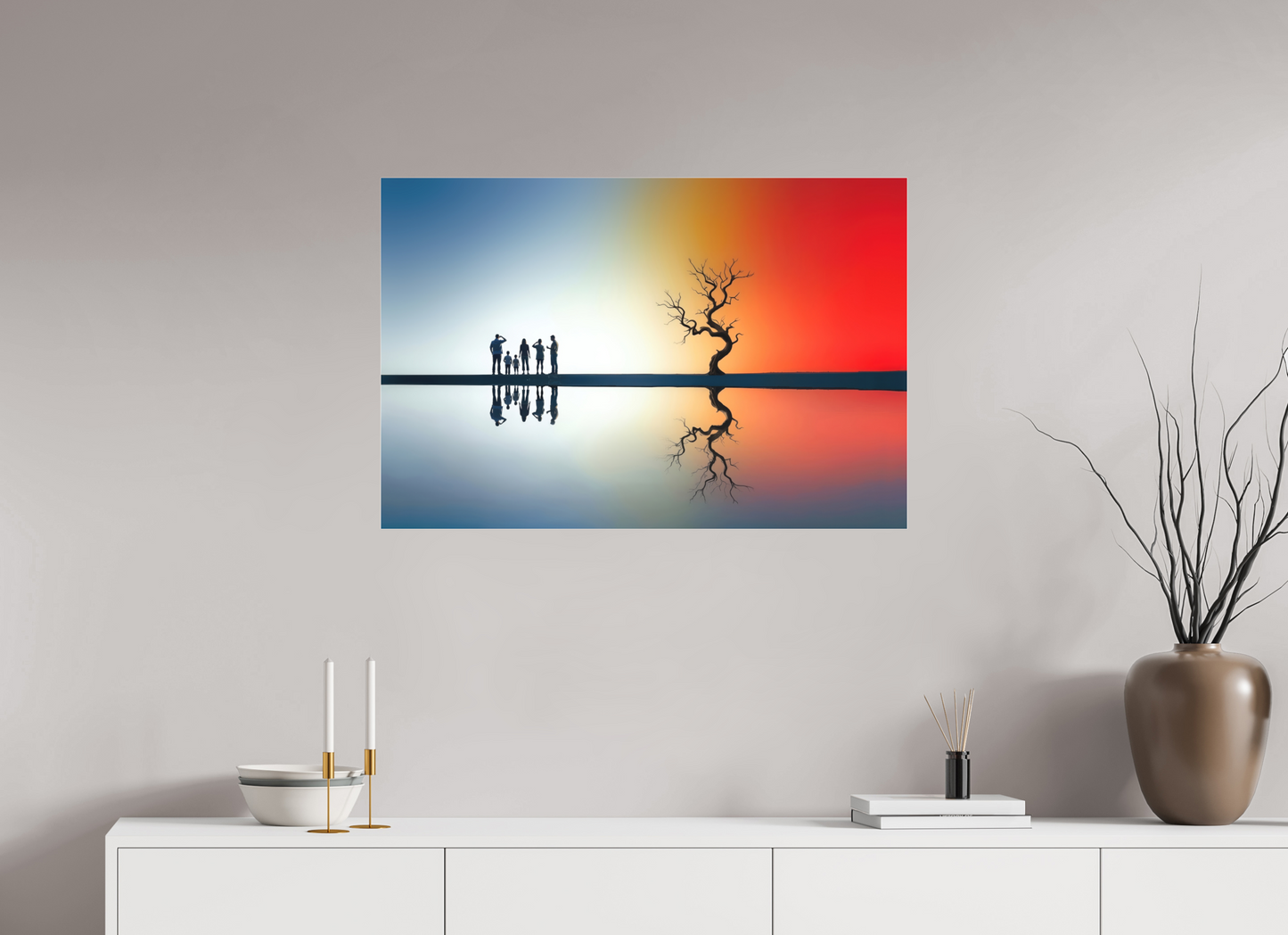 90 x 60 cm, Fine Art Pigmentdruck hinter Acrylglas Begegnung am stillen Meer—Wandkunst, Fine Art Print, Leinwand, Acryldruck, Alu-Dibond