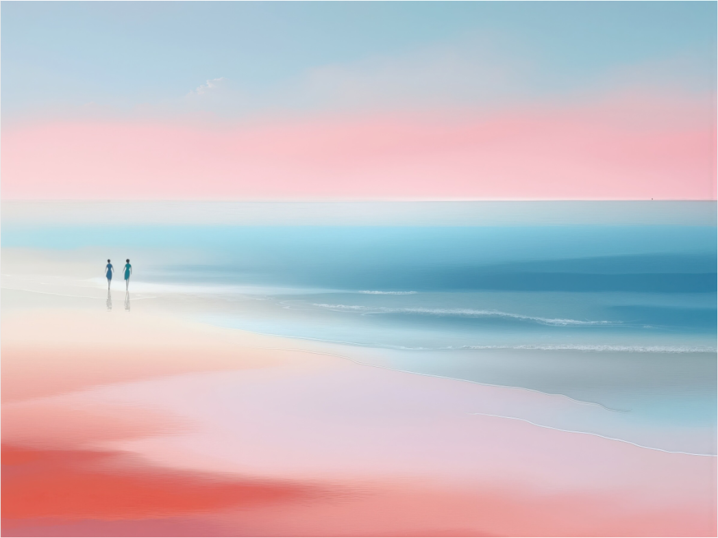 Main image Zwei Frauen am Meer—Wandkunst, Fine Art Print, Leinwand, Acryldruck, Alu-Dibond