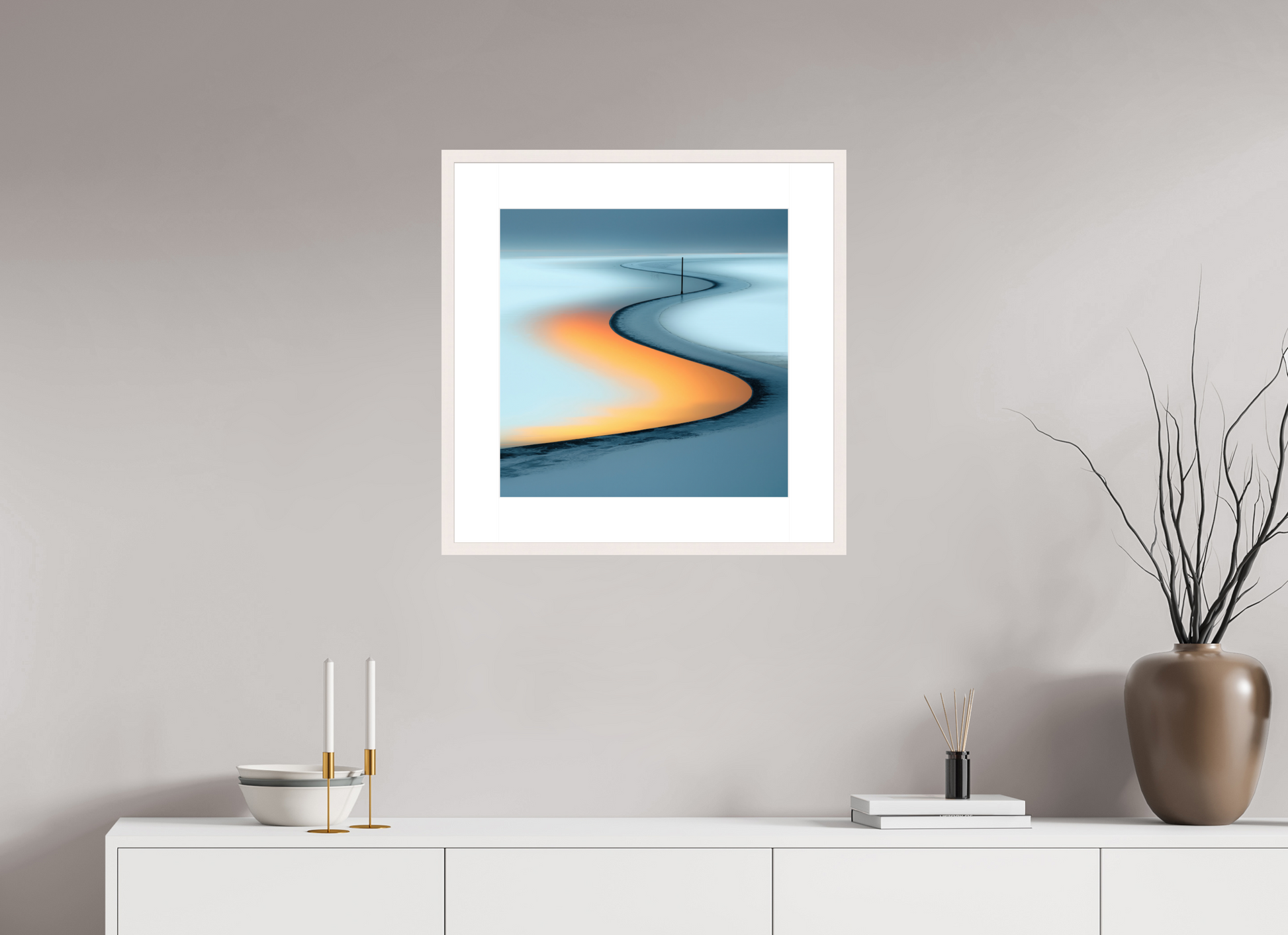 50 x 50 cm, Fine Art Print gerahmt Goldener Priel