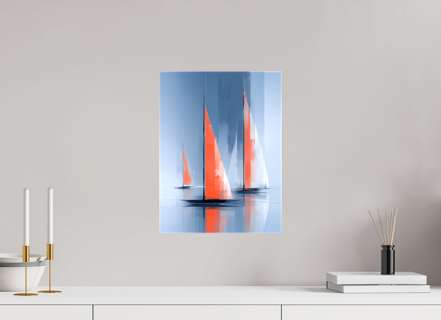 30 x 40 cm, Leinwand glänzend Orange Zeichen