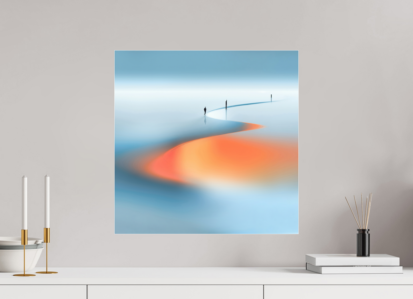 50 x 50 cm, Fine Art Pigmentdruck hinter Acrylglas Weg der Gezeiten - square