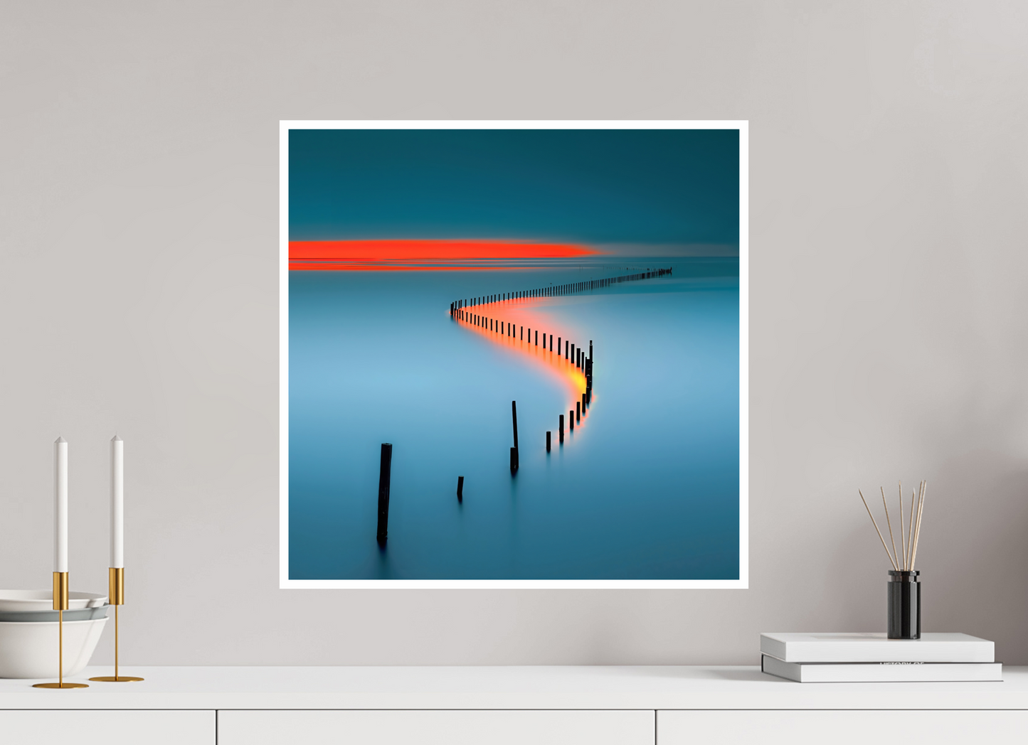 50 x 50 cm, Fine Art Print Hahnemühle Baryta Lichtweg im Watt