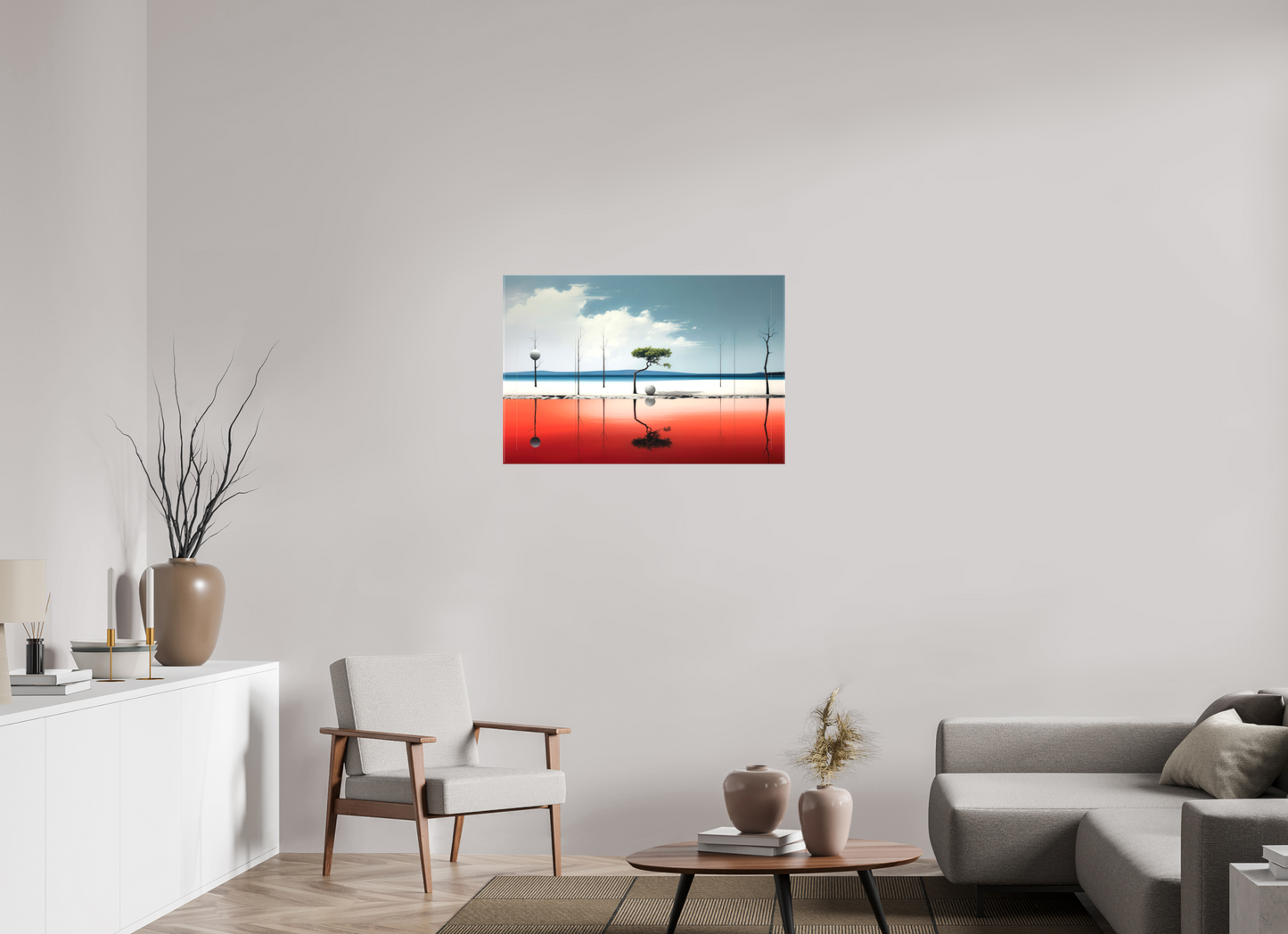 90 x 60 cm, Leinwand glänzend Balance am Rand des Wassers—Wandkunst, Fine Art Print, Leinwand, Acryldruck, Alu-Dibond
