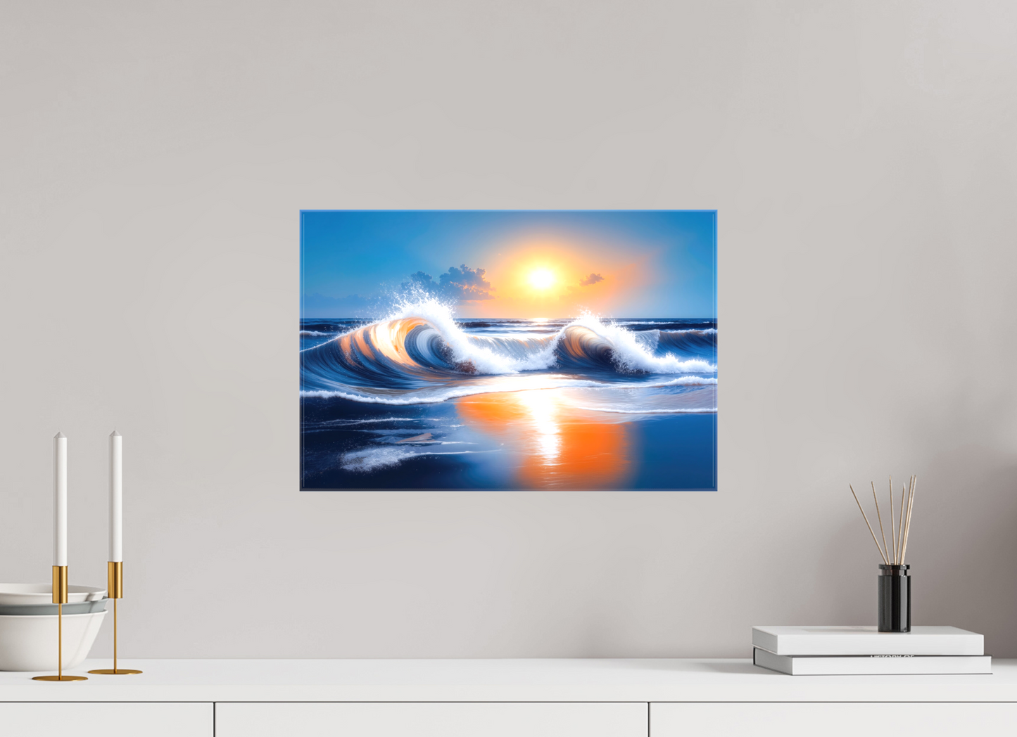 45 x 30 cm, Leinwand glänzend Brandung im Licht