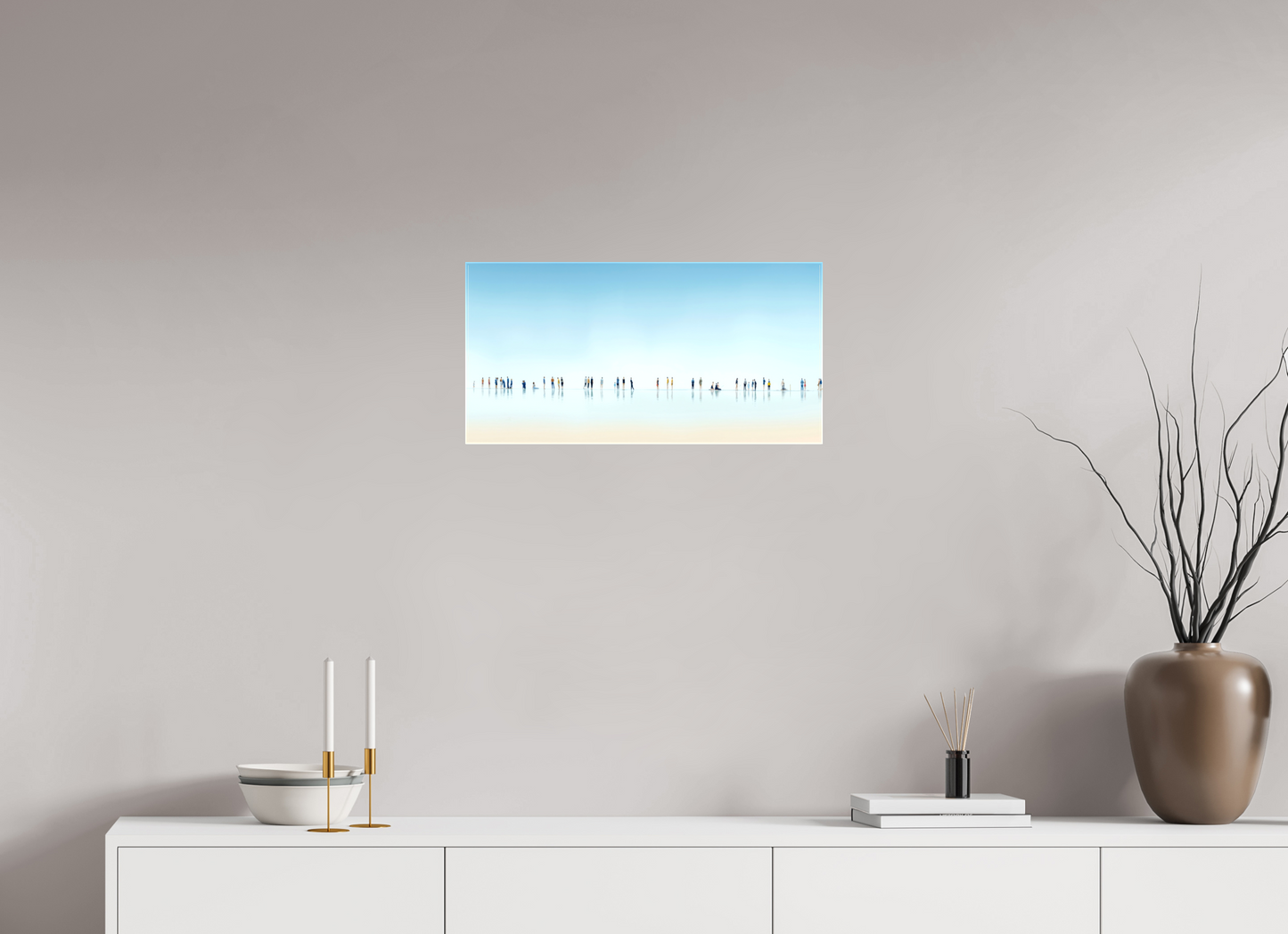 60 x 30 cm, Leinwand glänzend Menschen am Strand-01-21